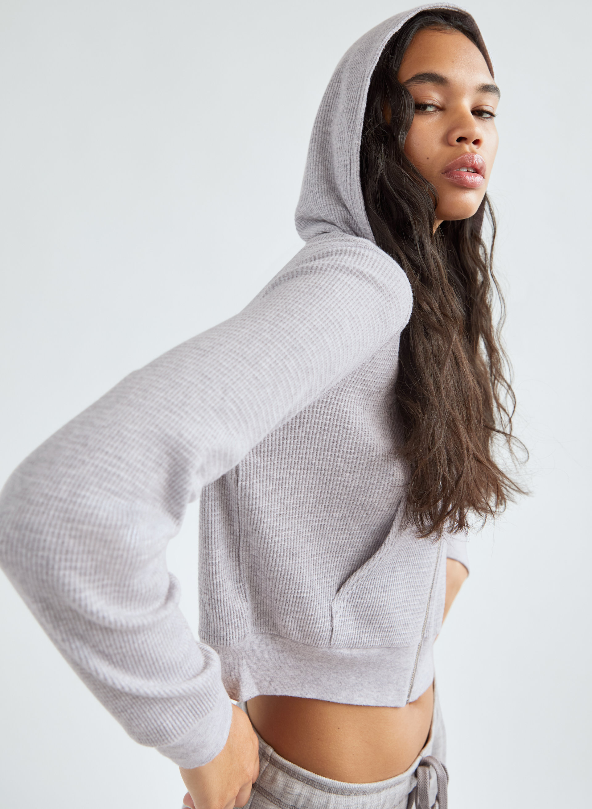 Waffle Zip Hoodie