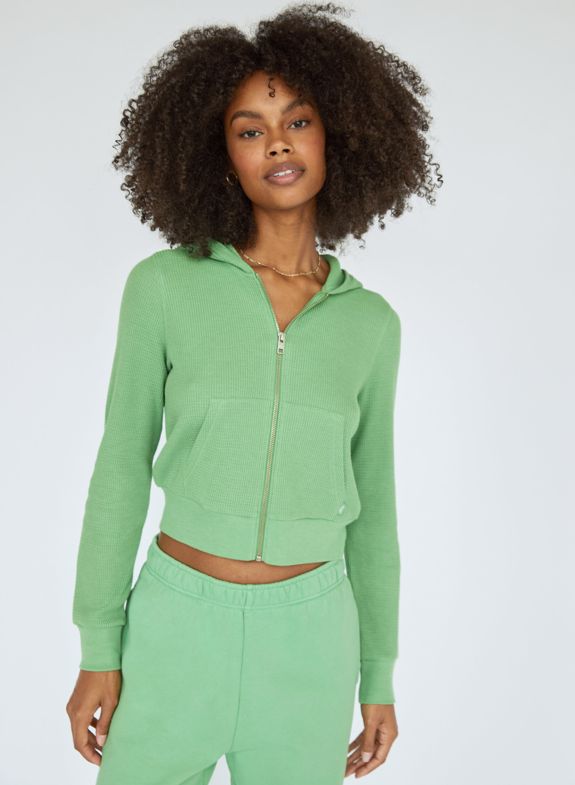Waffle Zip Hoodie