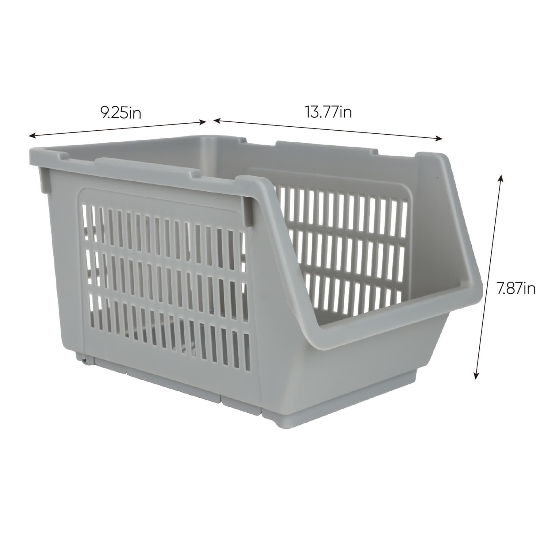 Grey Stackable Storage Basket, Small
