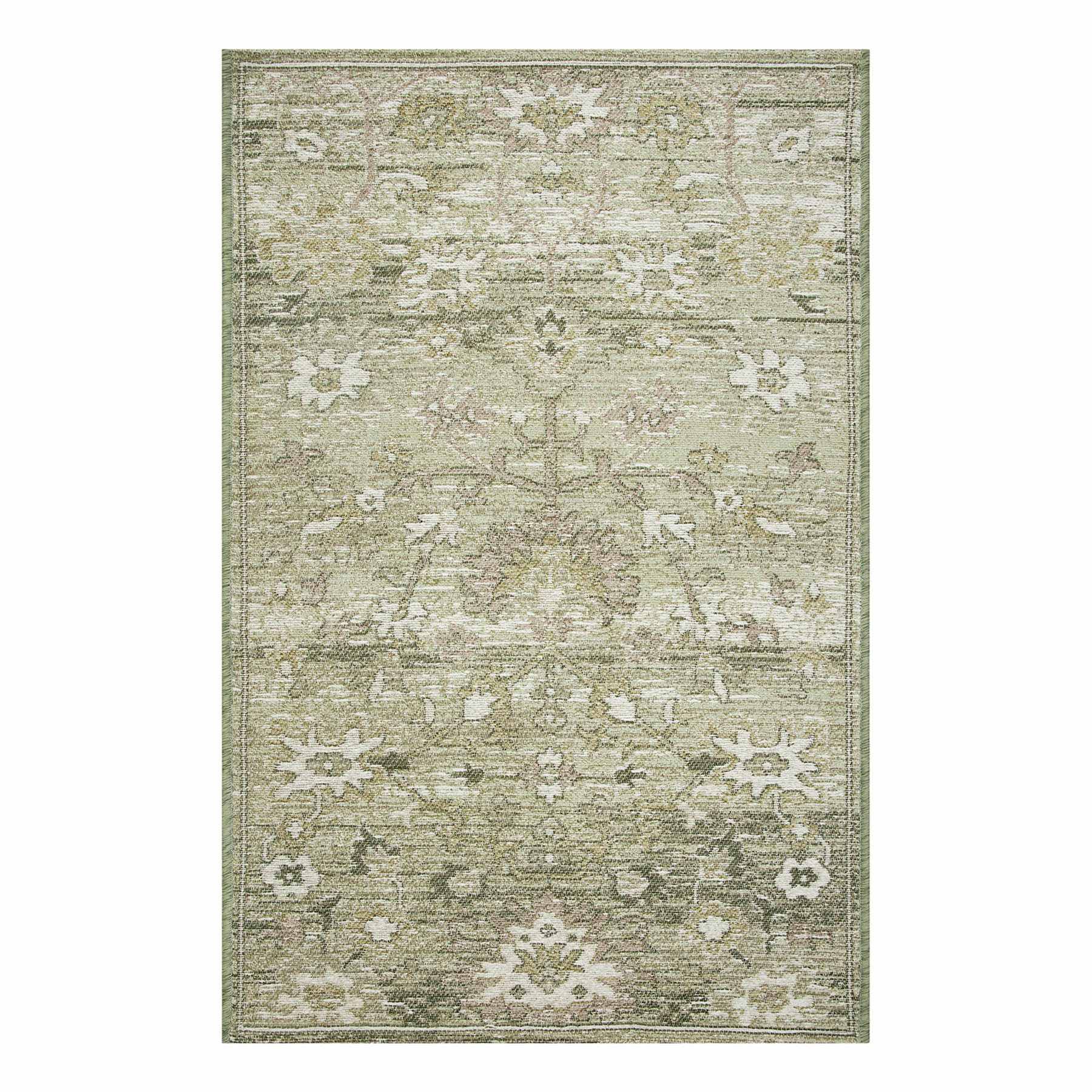 Sage Floral Tapestry with Gel Back Accent Rug, 30x46