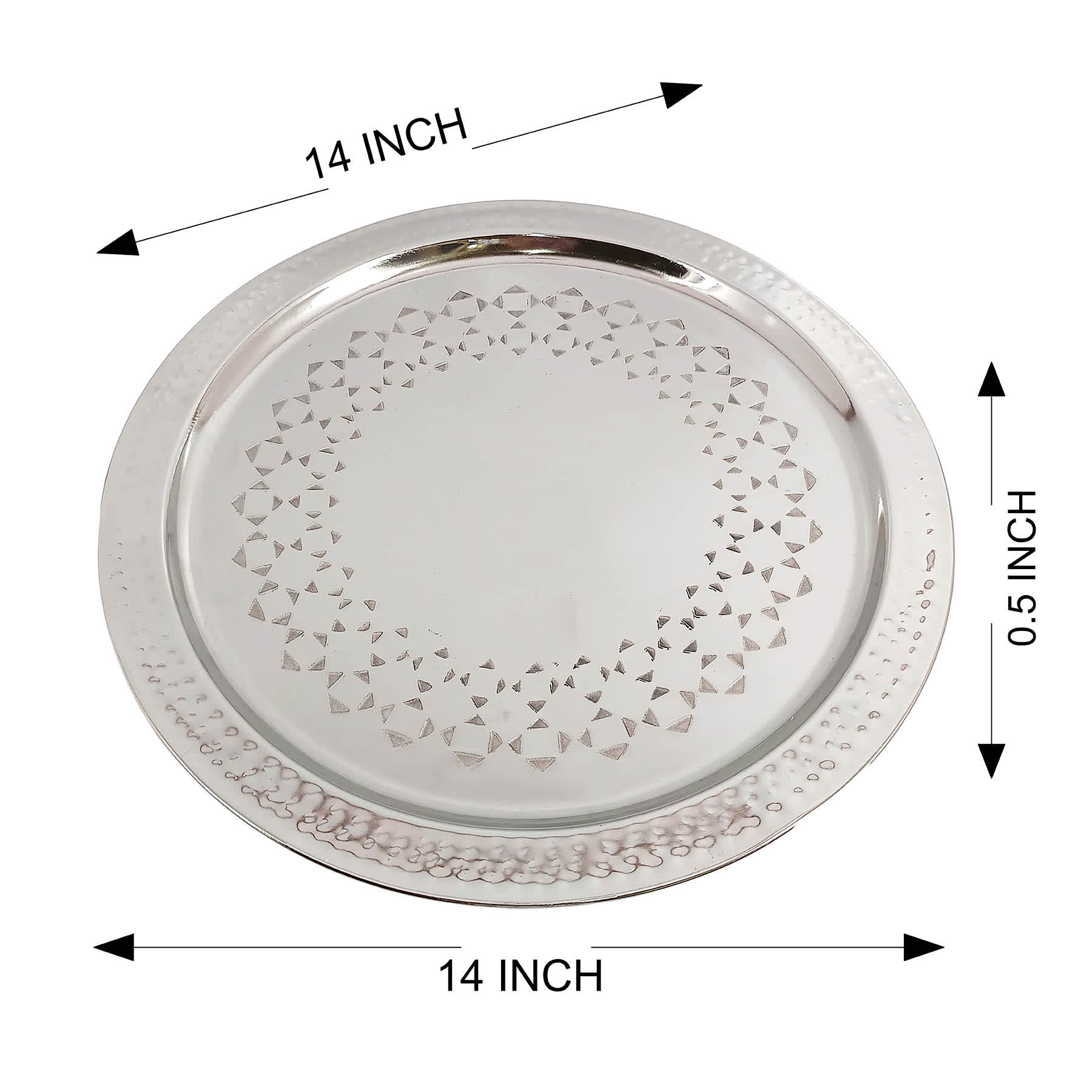 Found & Fable Etched Metal Tray, 14"