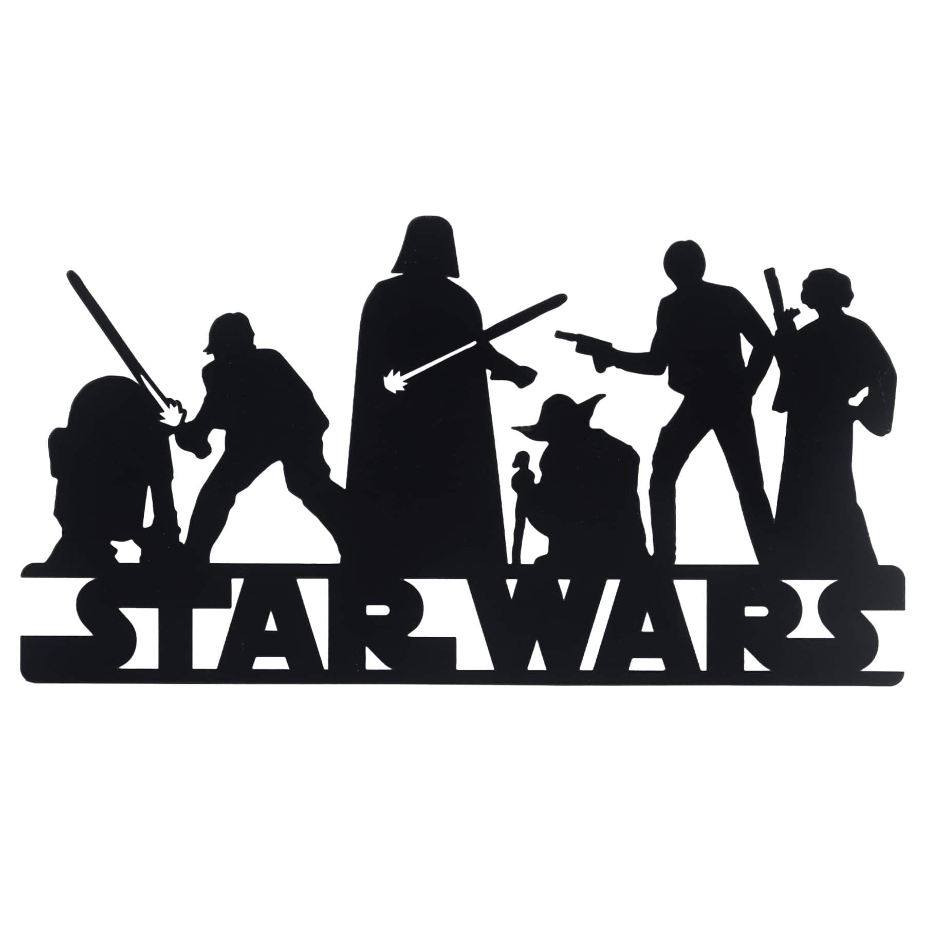 Star Wars Lineup Black Die Cut Metal Sign