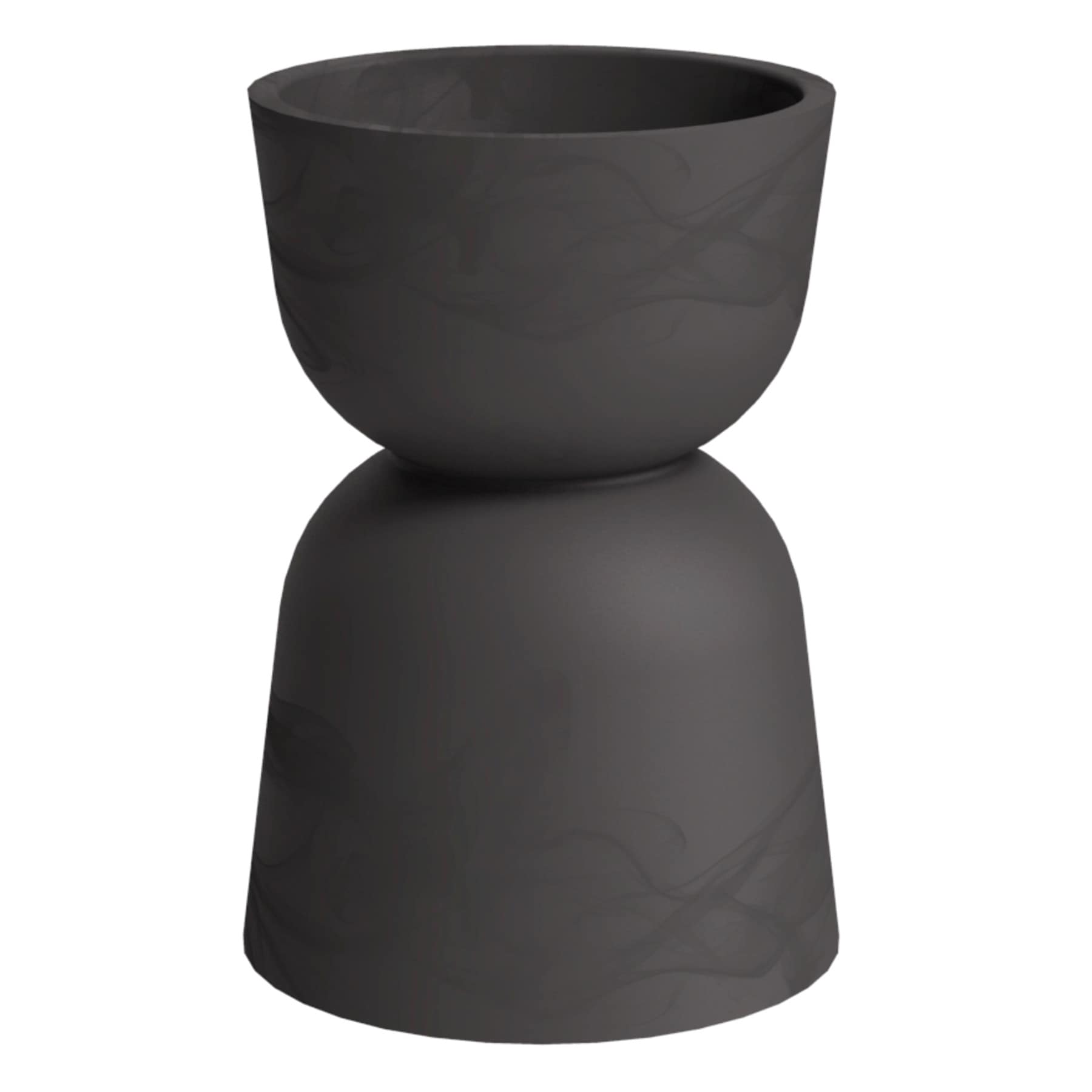 Japi Dark Grey Slate Reverse Cement Outdoor Planter, Large