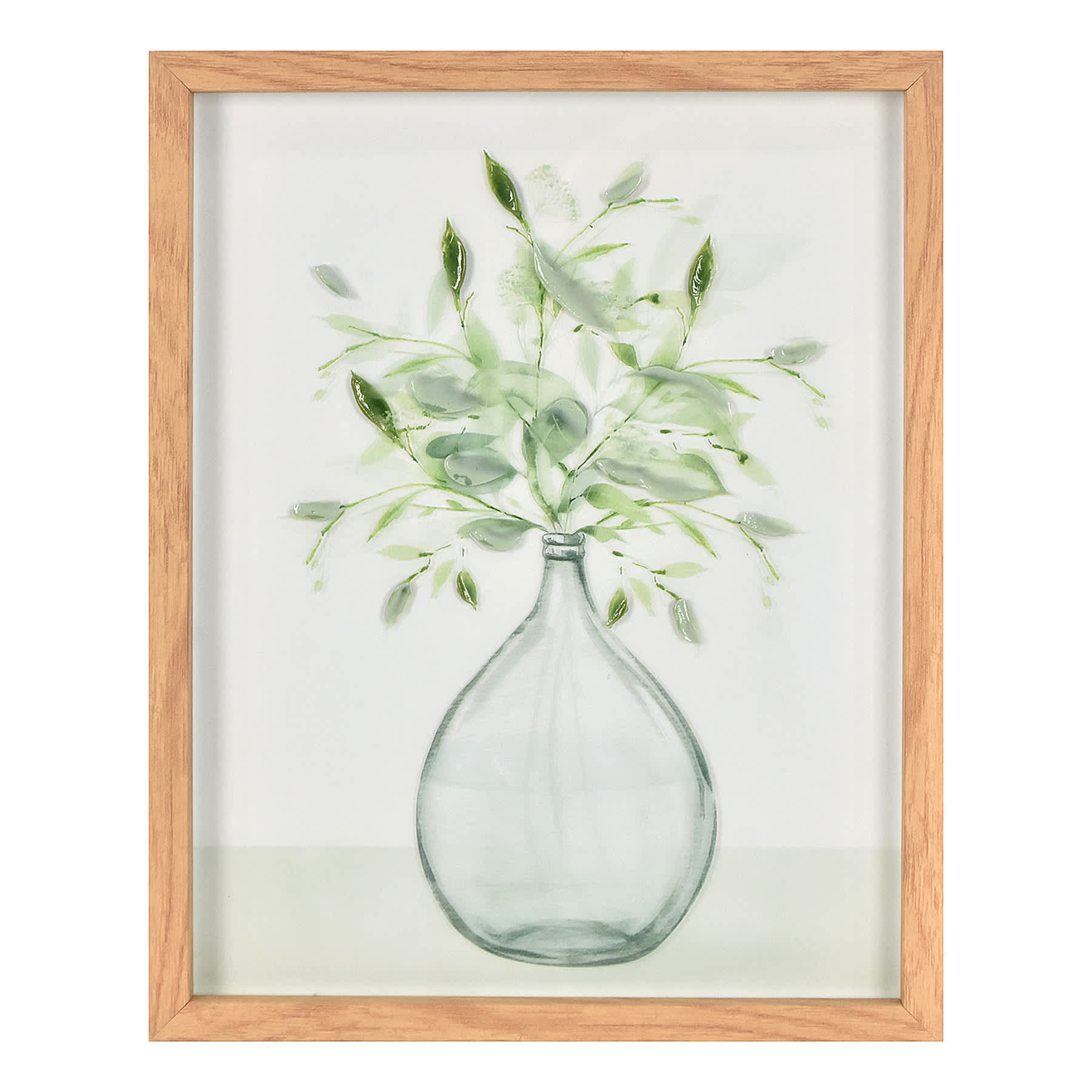 Glass Framed Vase Print Wall Art, 11x14