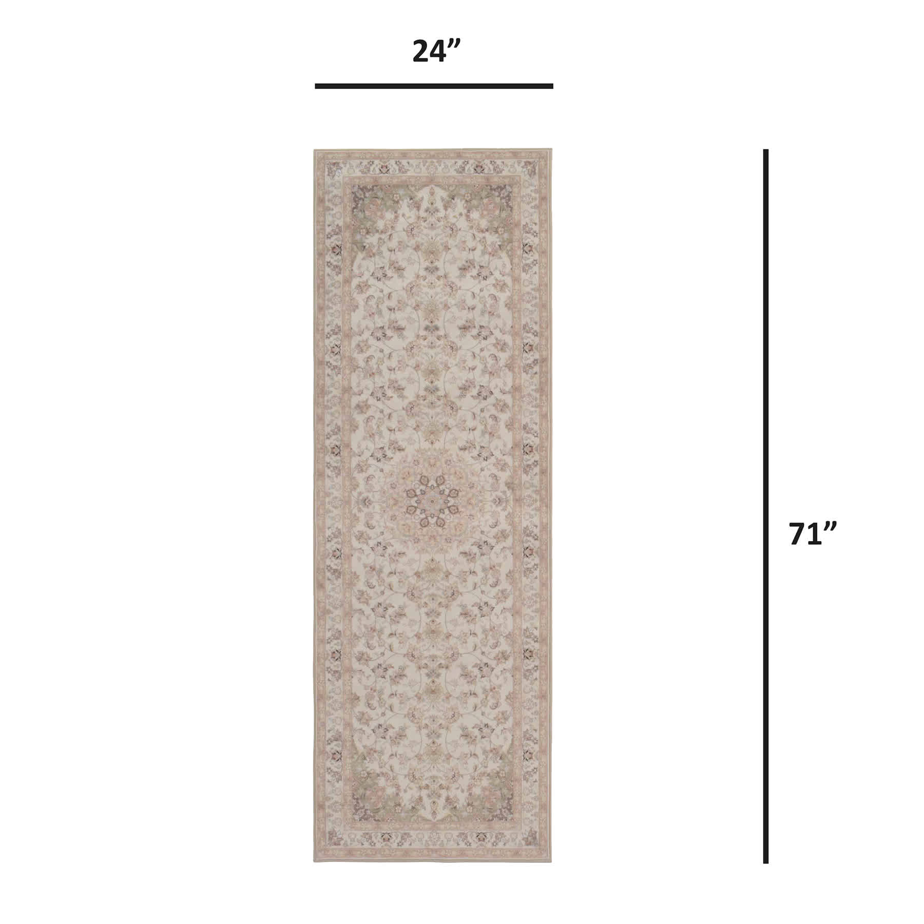 Natural Dove Medallion Runner, 2x6