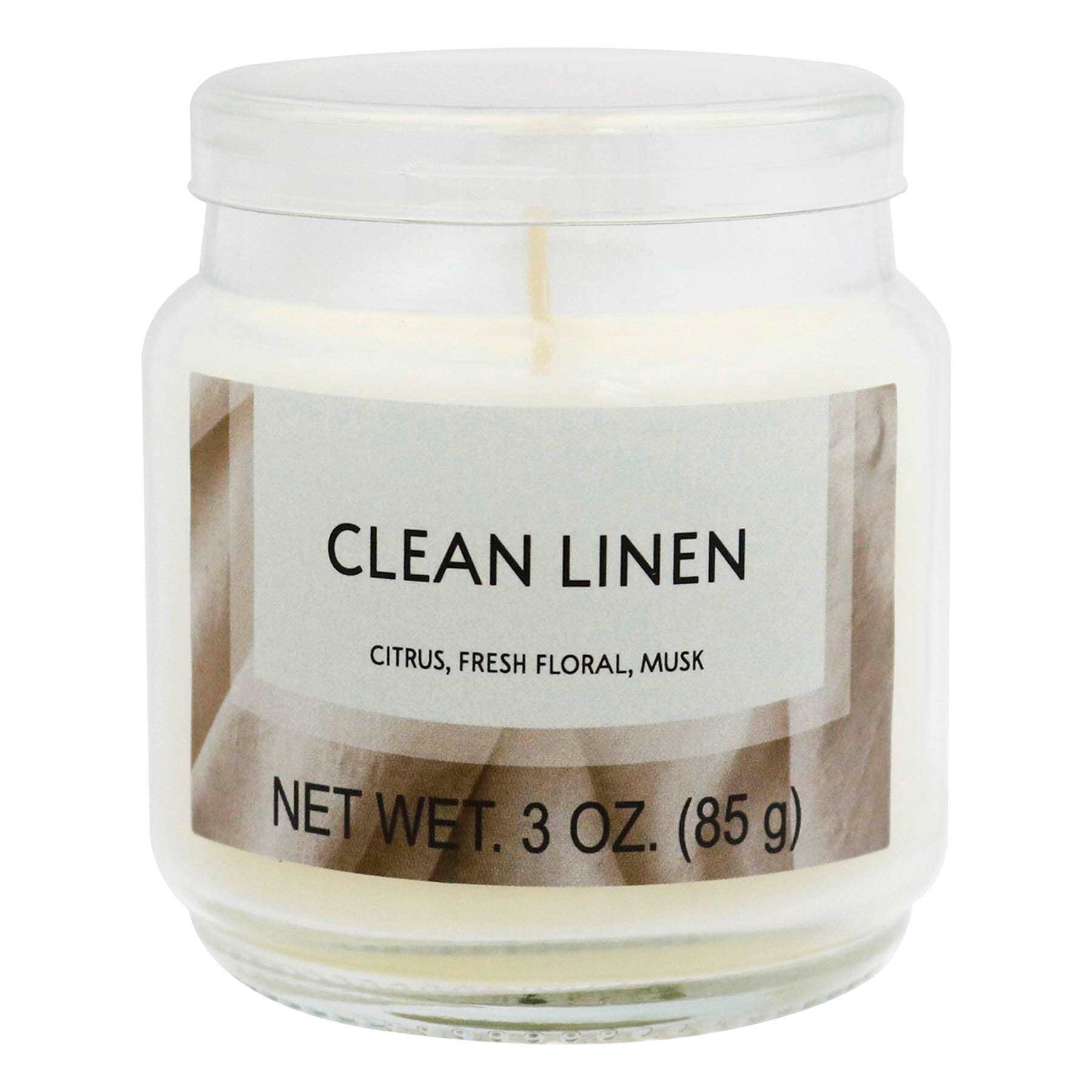 Clean Linen Scented Jar Candle, 3oz