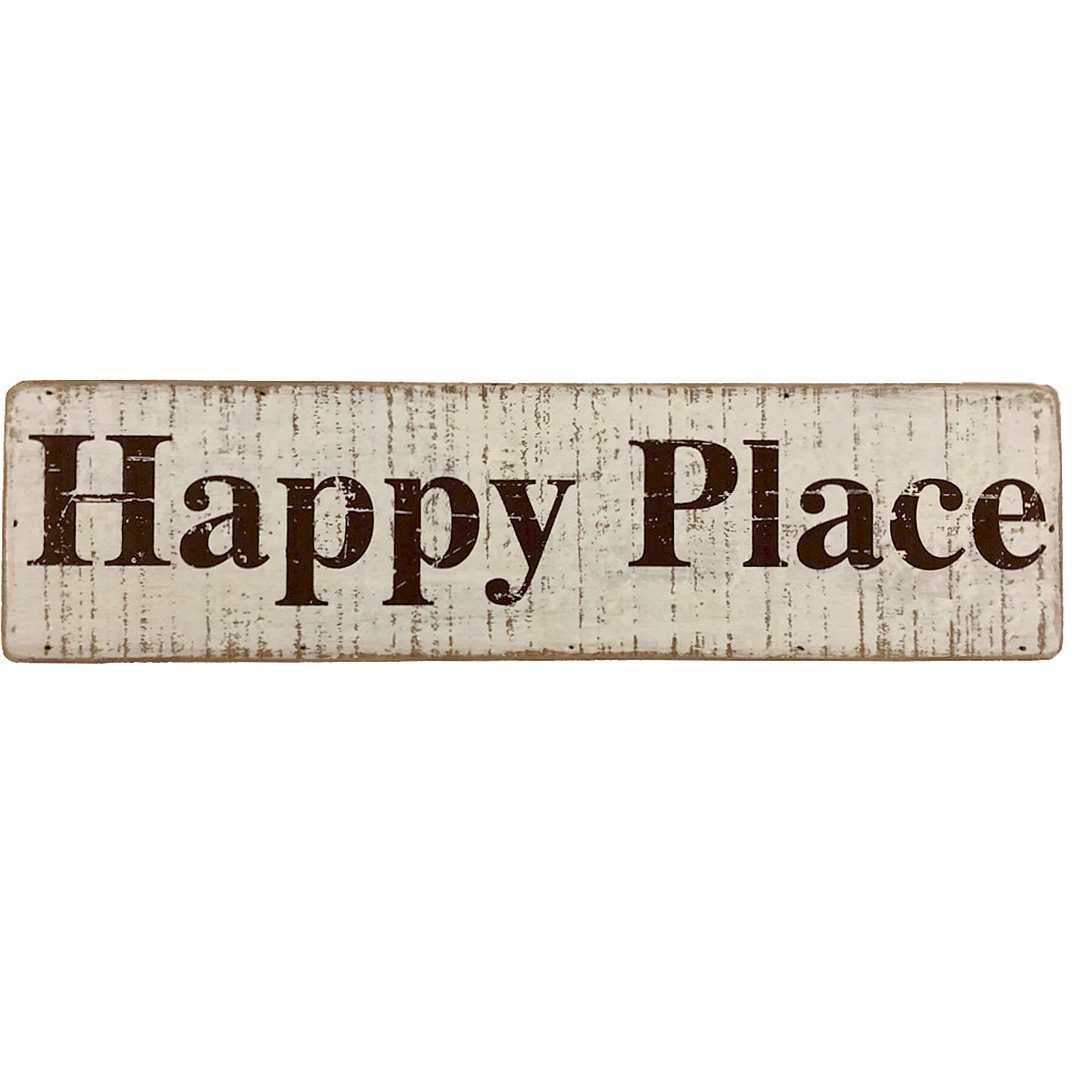 Happy Place Wooden Wall Sign, 15x4