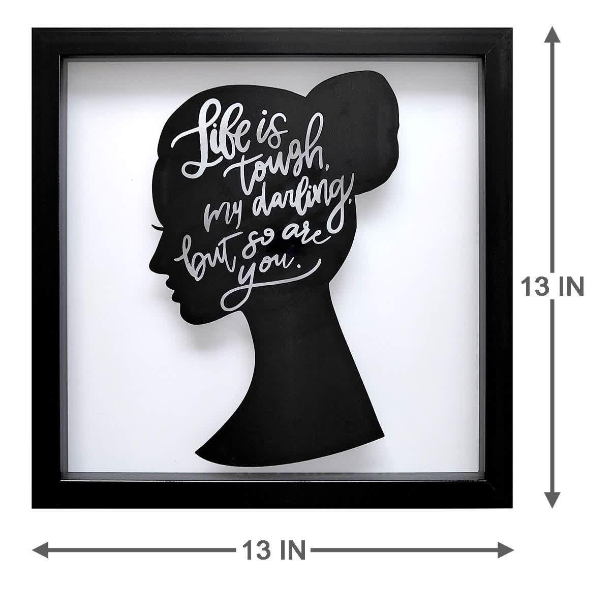 Glass Framed Life Silhouette Wall Art, 13"