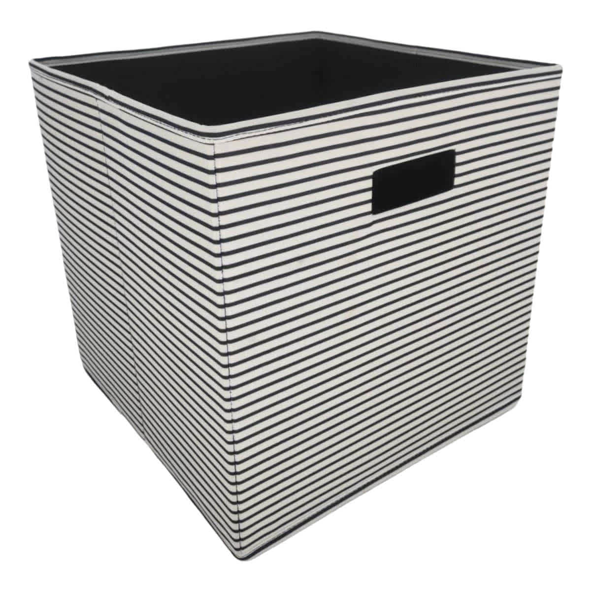 Black & White Square Fabric Storage Cube, 13"