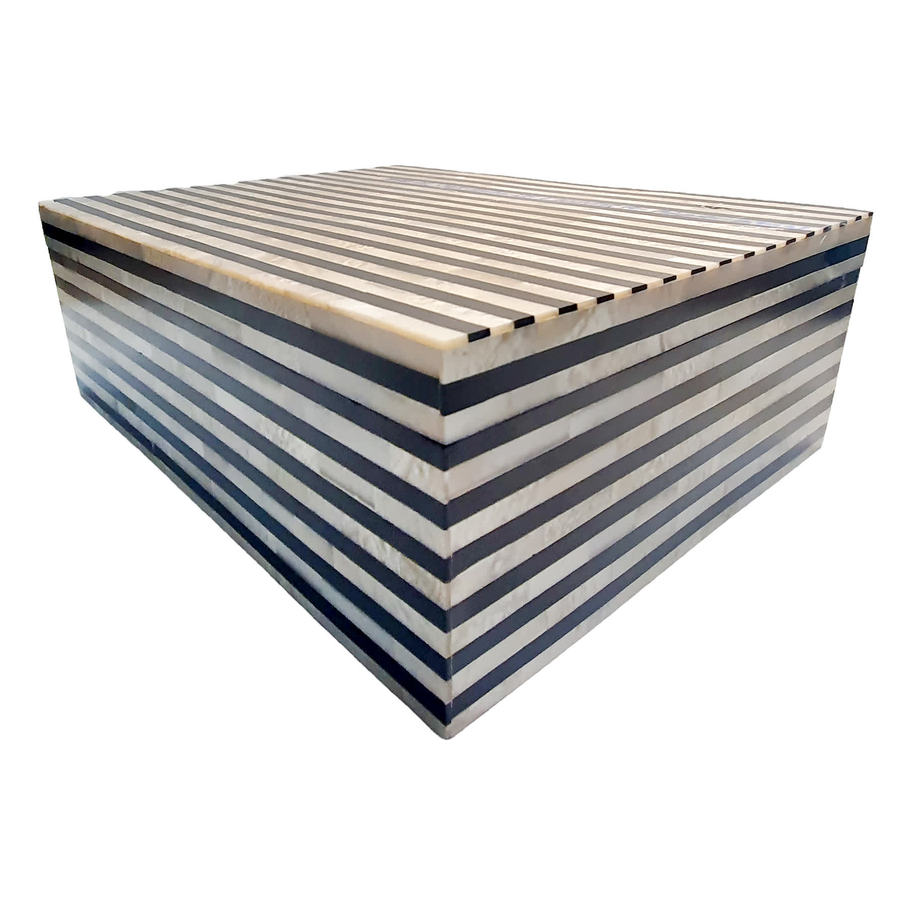 Black & Tan Striped Decorative Box, 10x8