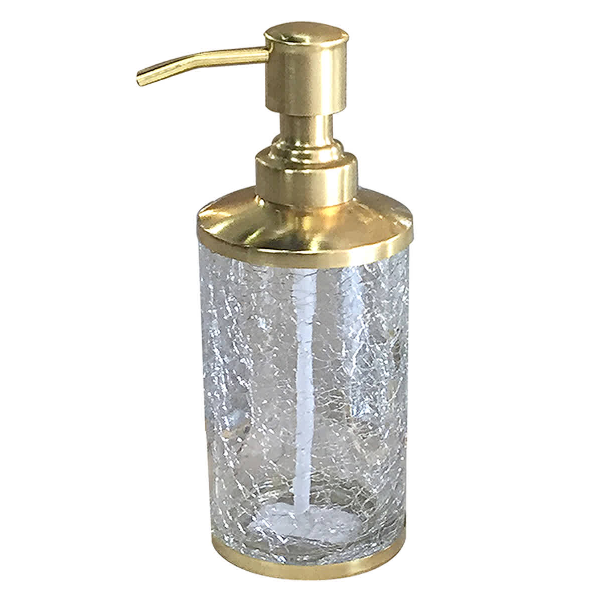 Providence Gold Metal Glass Soap Dispenser, 8"