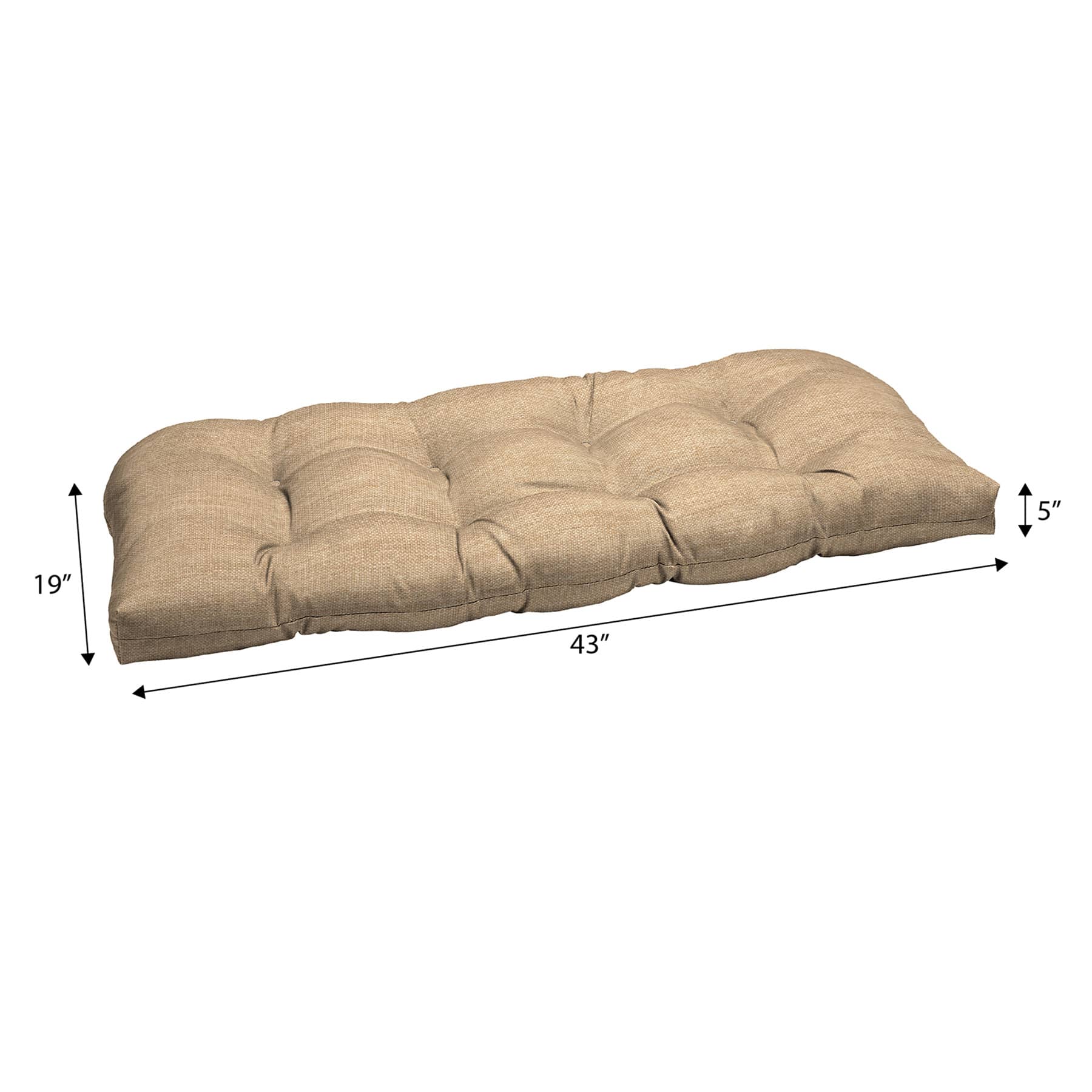 Neutral Tempo Grain Premium Outdoor Wicker Settee Cushion