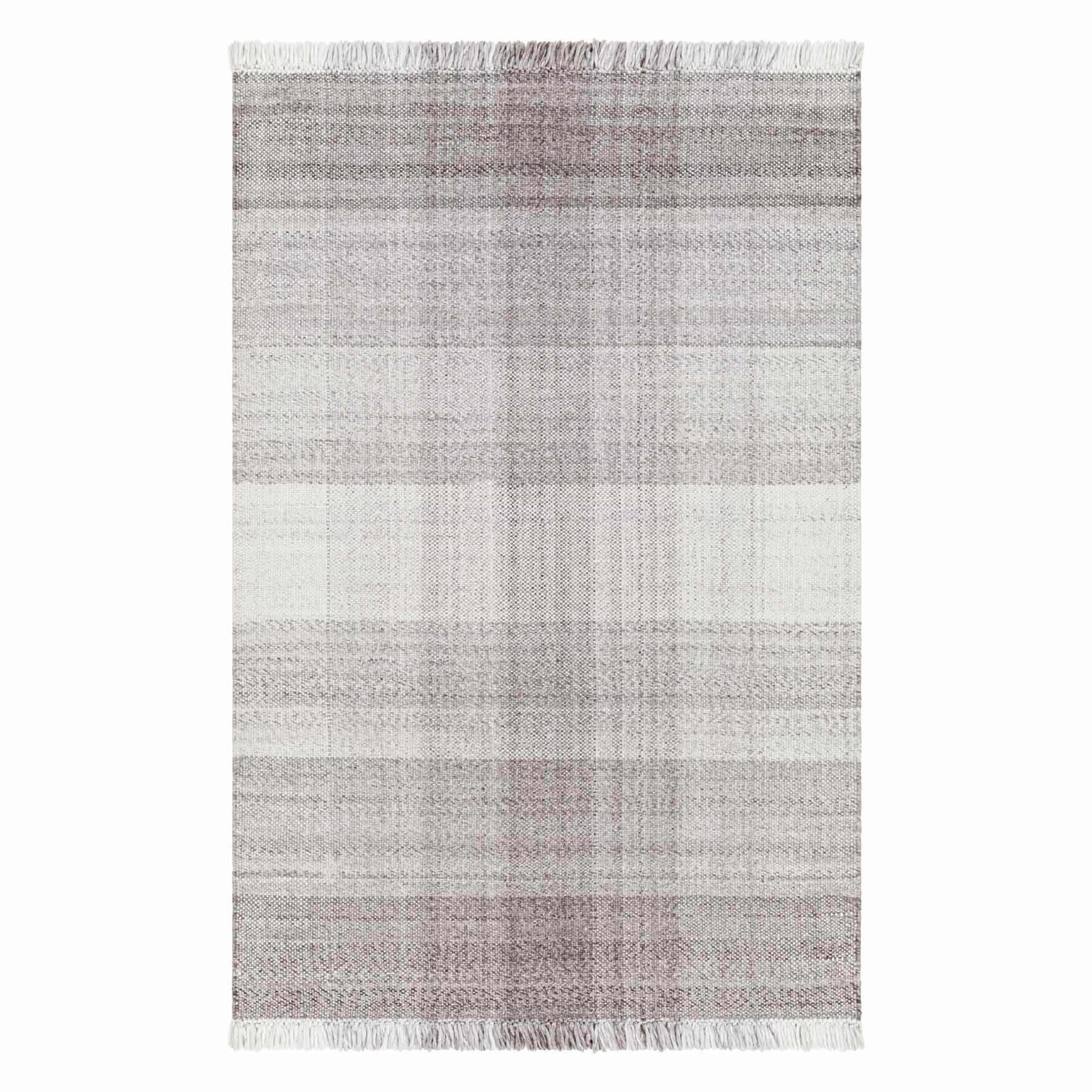 (B887) Ty Pennington Primrose Tartan Grey Area Rug, 8x10