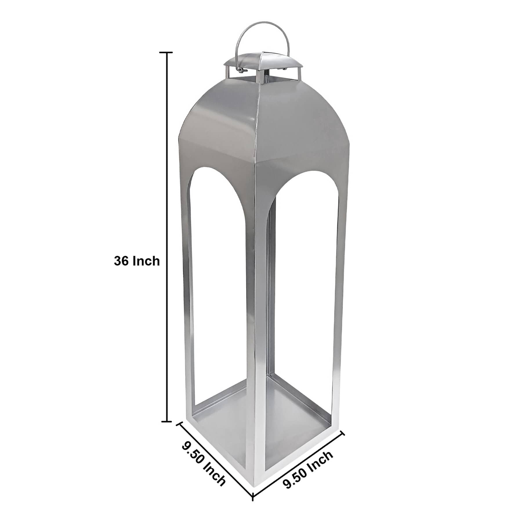 Silver Metal Lantern, 36"