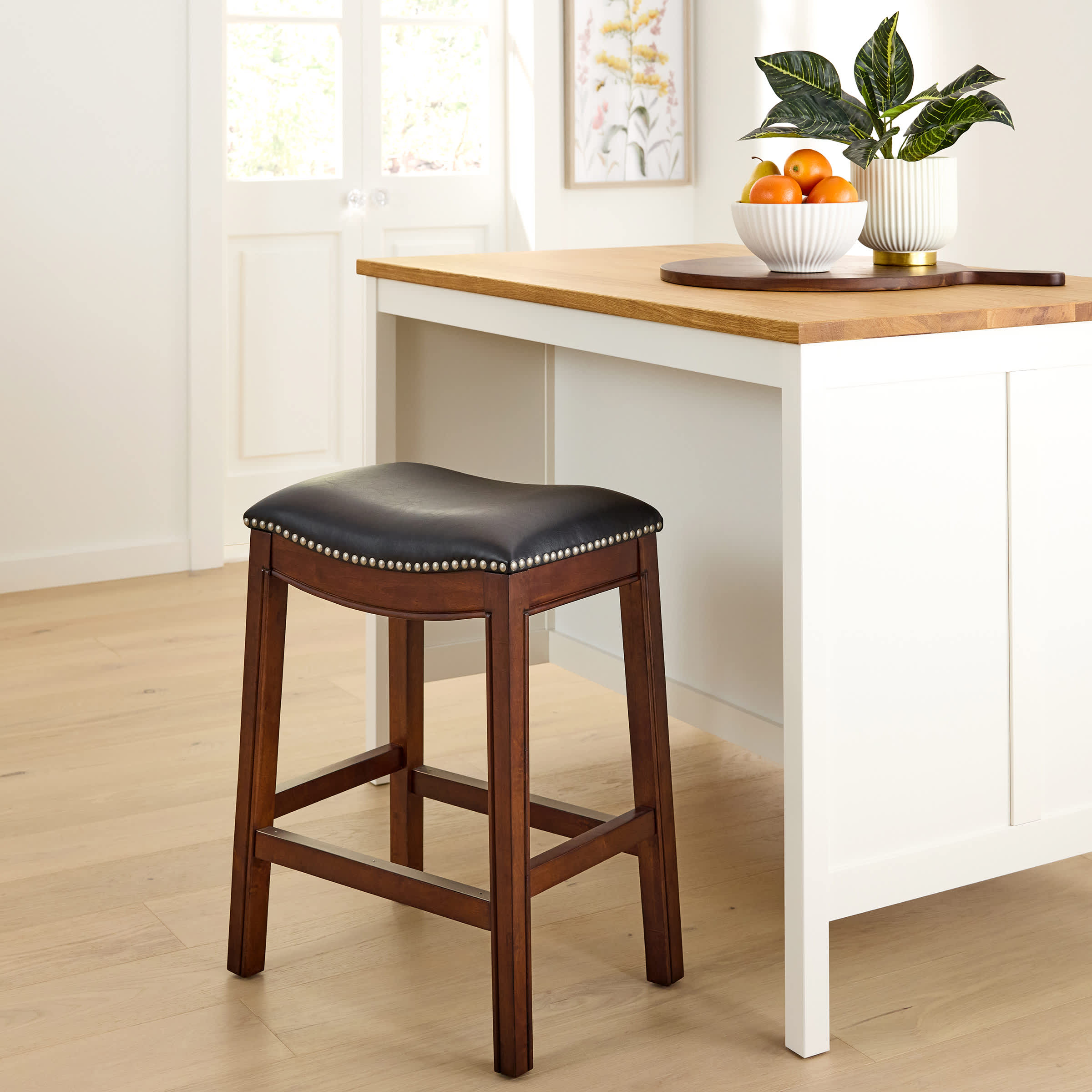 Providence Rylan Backless Counter Stool, Walnut