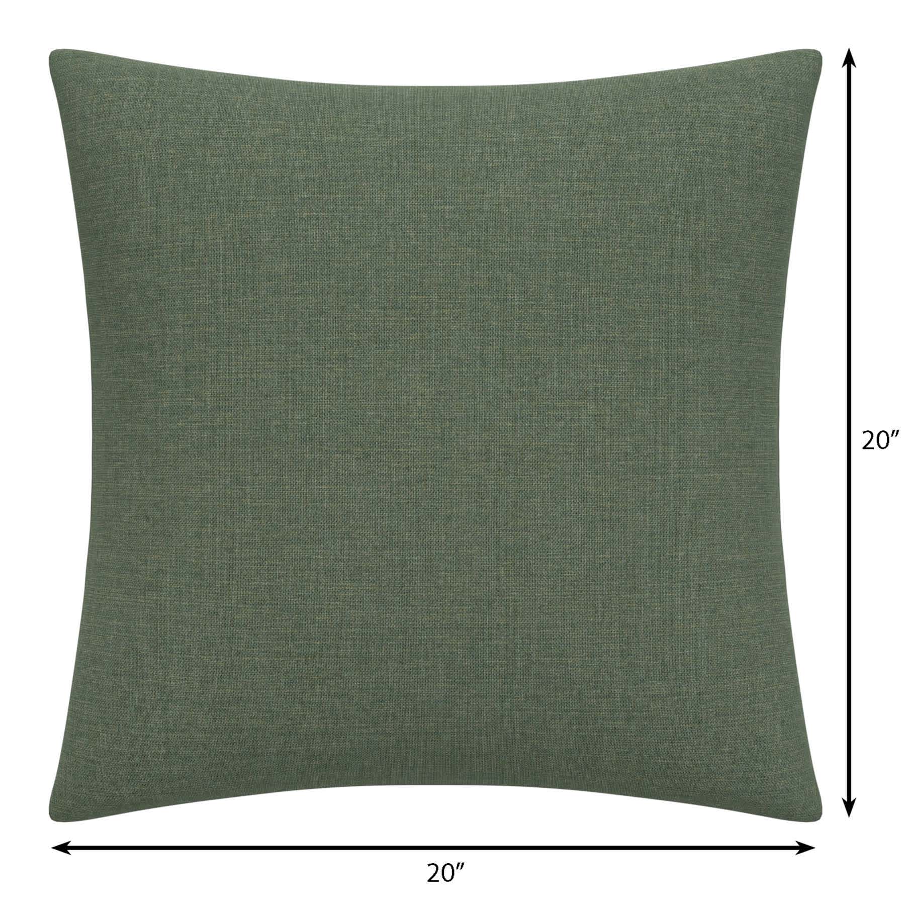 Honeybloom Endive Green Premium Oversized Square Outdoor Throw Pillow, 20"