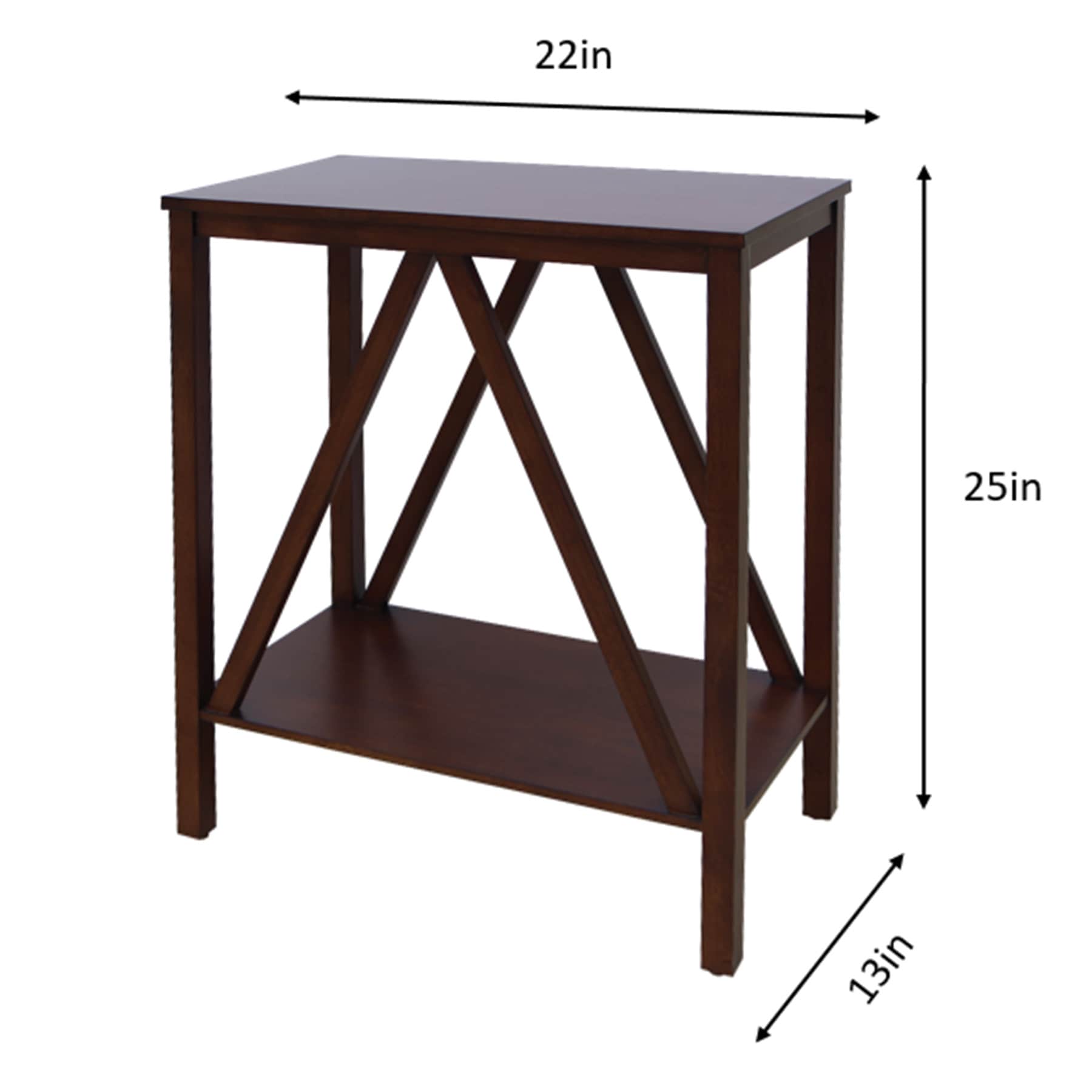 Wes Brown Wooden Accent Table, Walnut Finish