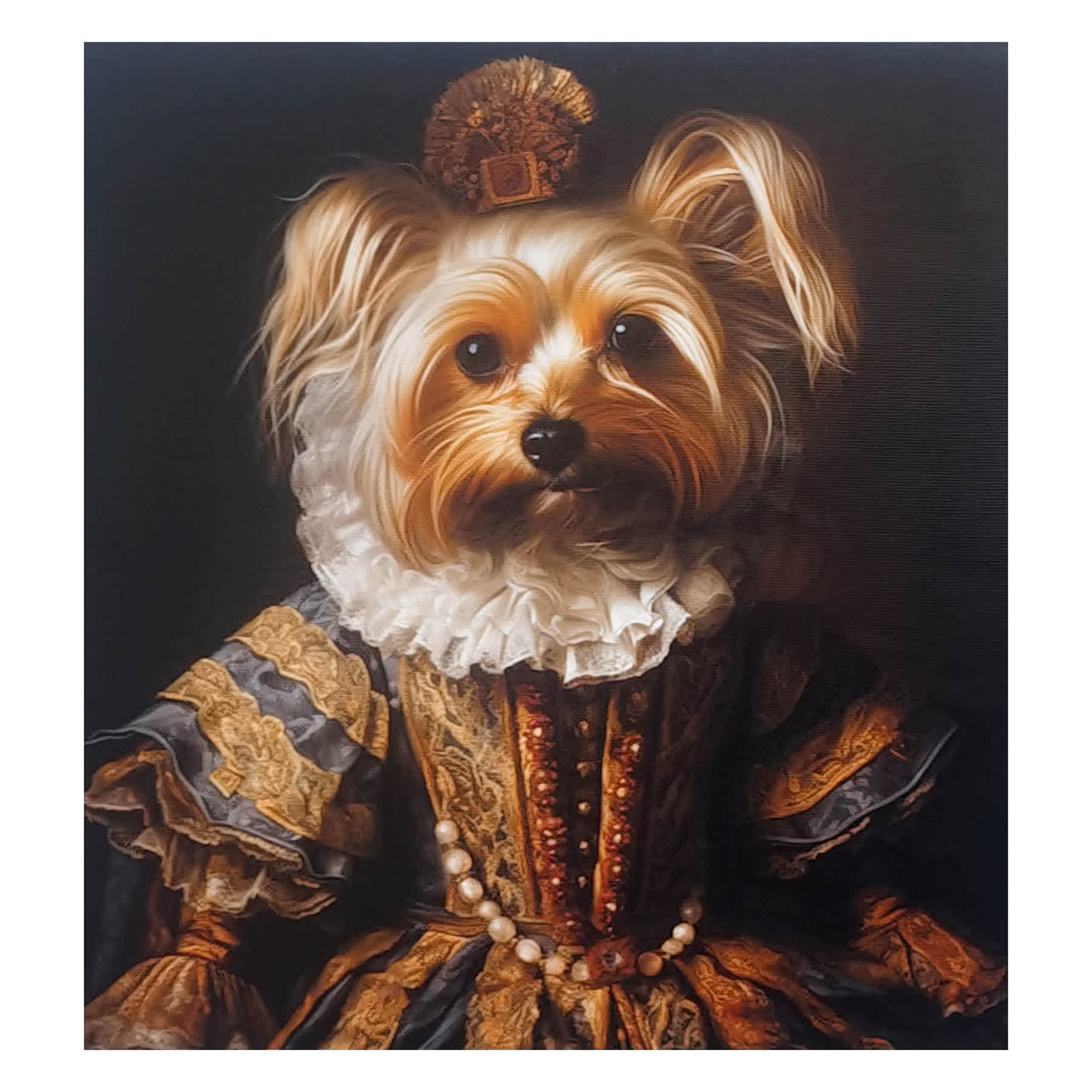 12X12 Victorian Yorkshire Terrier Canvas Wall Art
