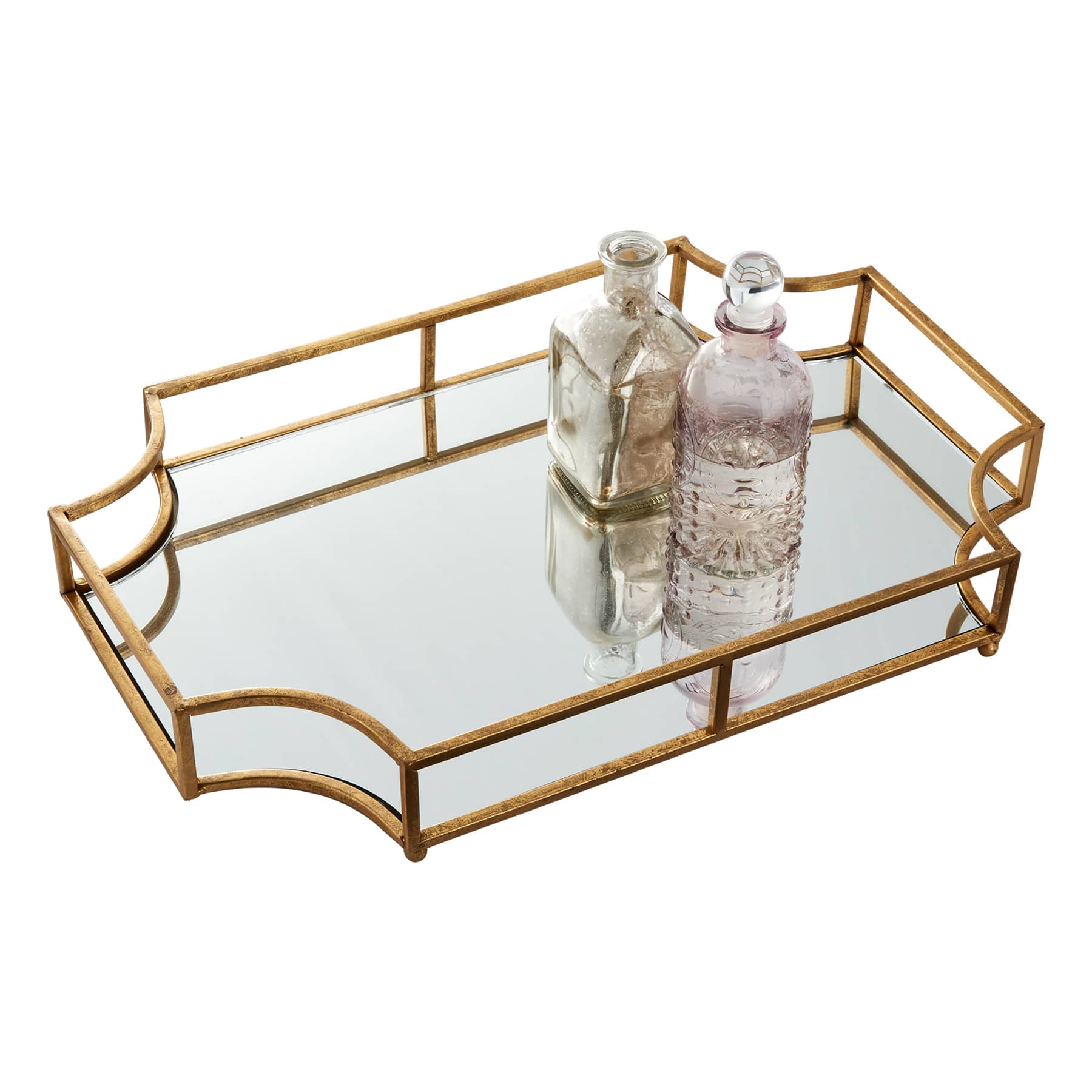Gold Mirrored Decorative Tray, 18"