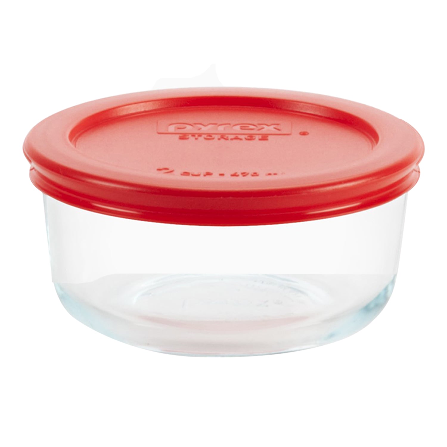 Pyrex 2 Cup 6Pc Round Glass Food Storage Value Pack Red