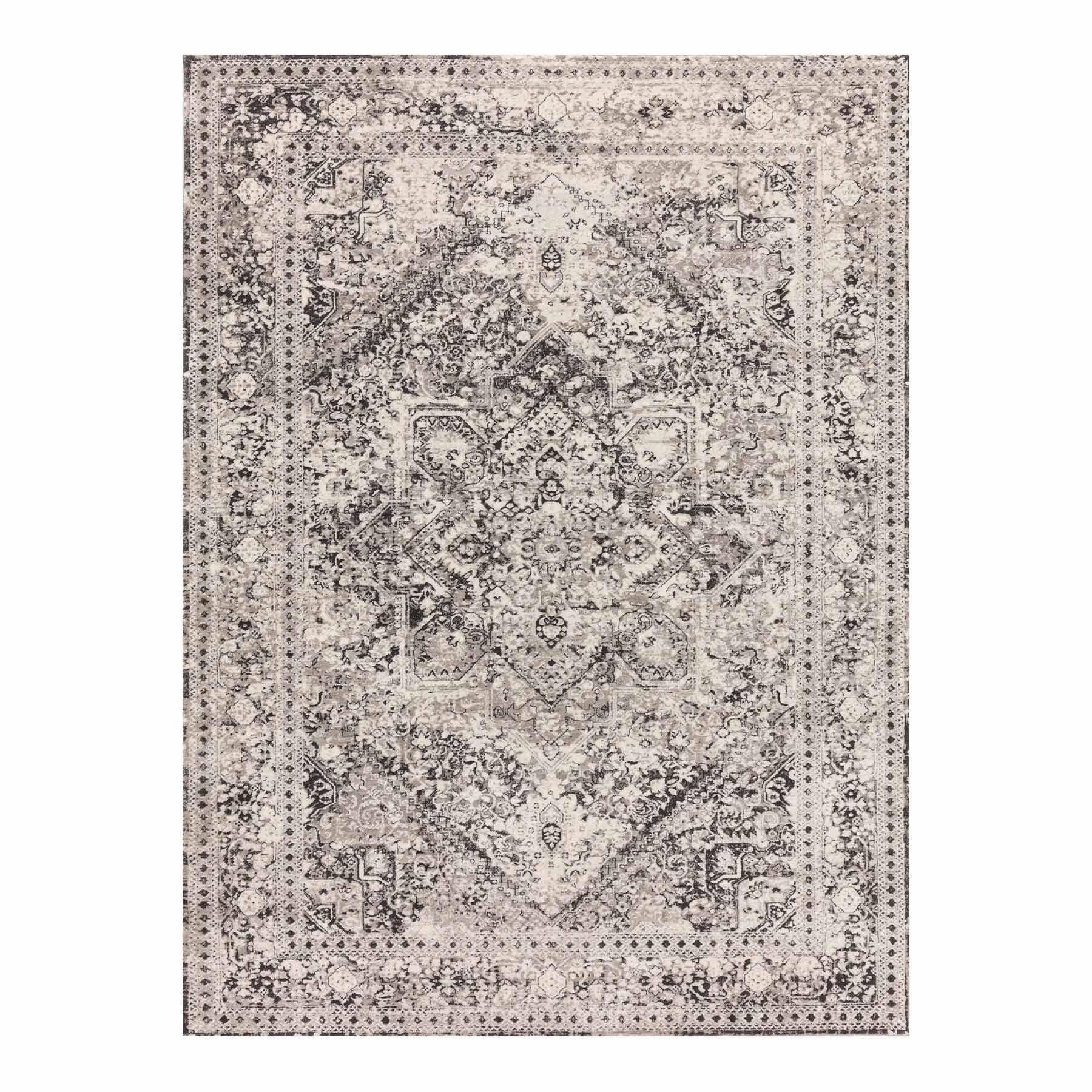 (B548) Providence Villa Cream & Grey Area Rug, 9x12
