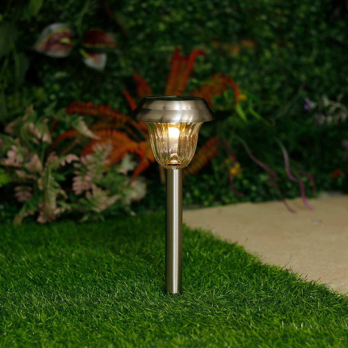 6-Pack 5-Lumen Solar Silver Melville Pathway Lights