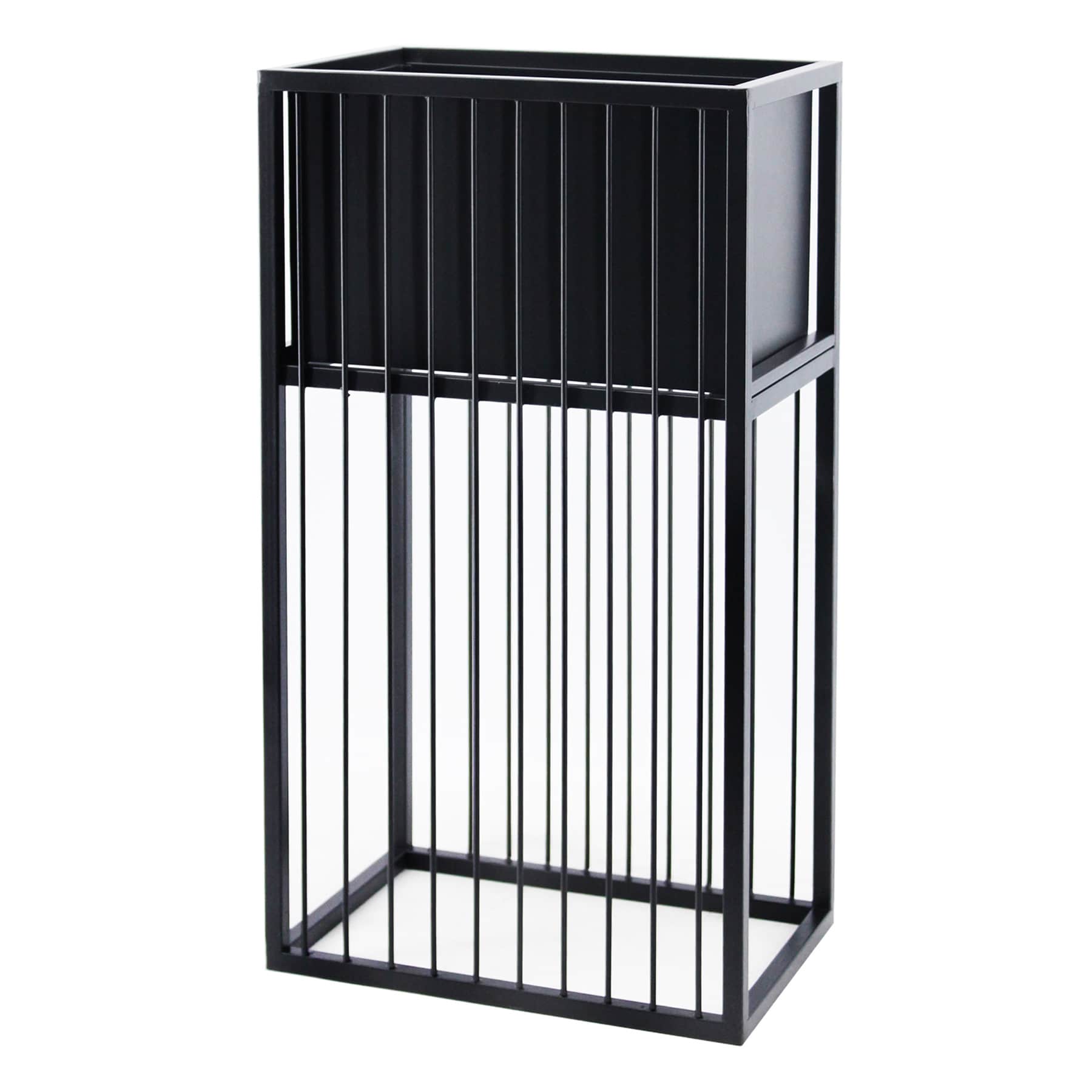 Black Metal Rectangle Planter Stand, Small