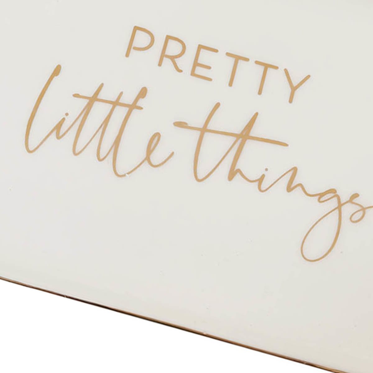 White Pretty Little Things Ceramic Trinket Tray, 6"