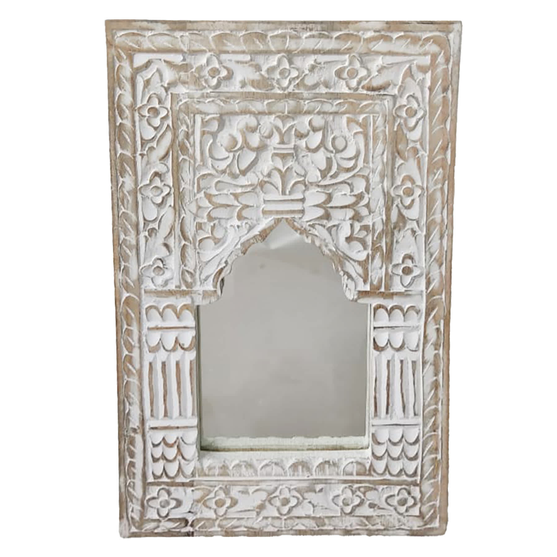 Found & Fable Wood Carved Table Decor, 13.5"