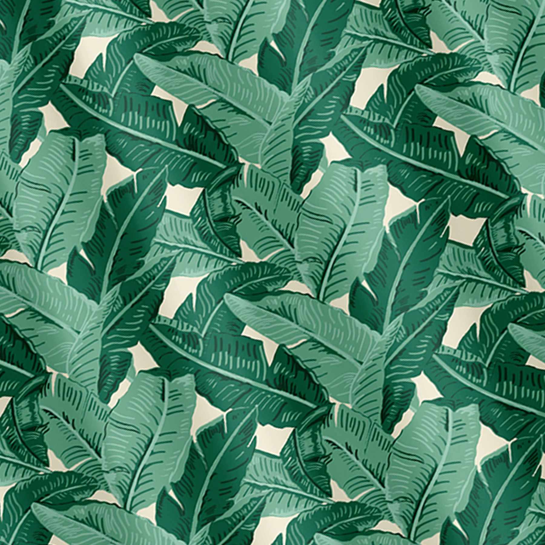 Found & Fable Banana Leaf Printed Shower Curtain, 72"