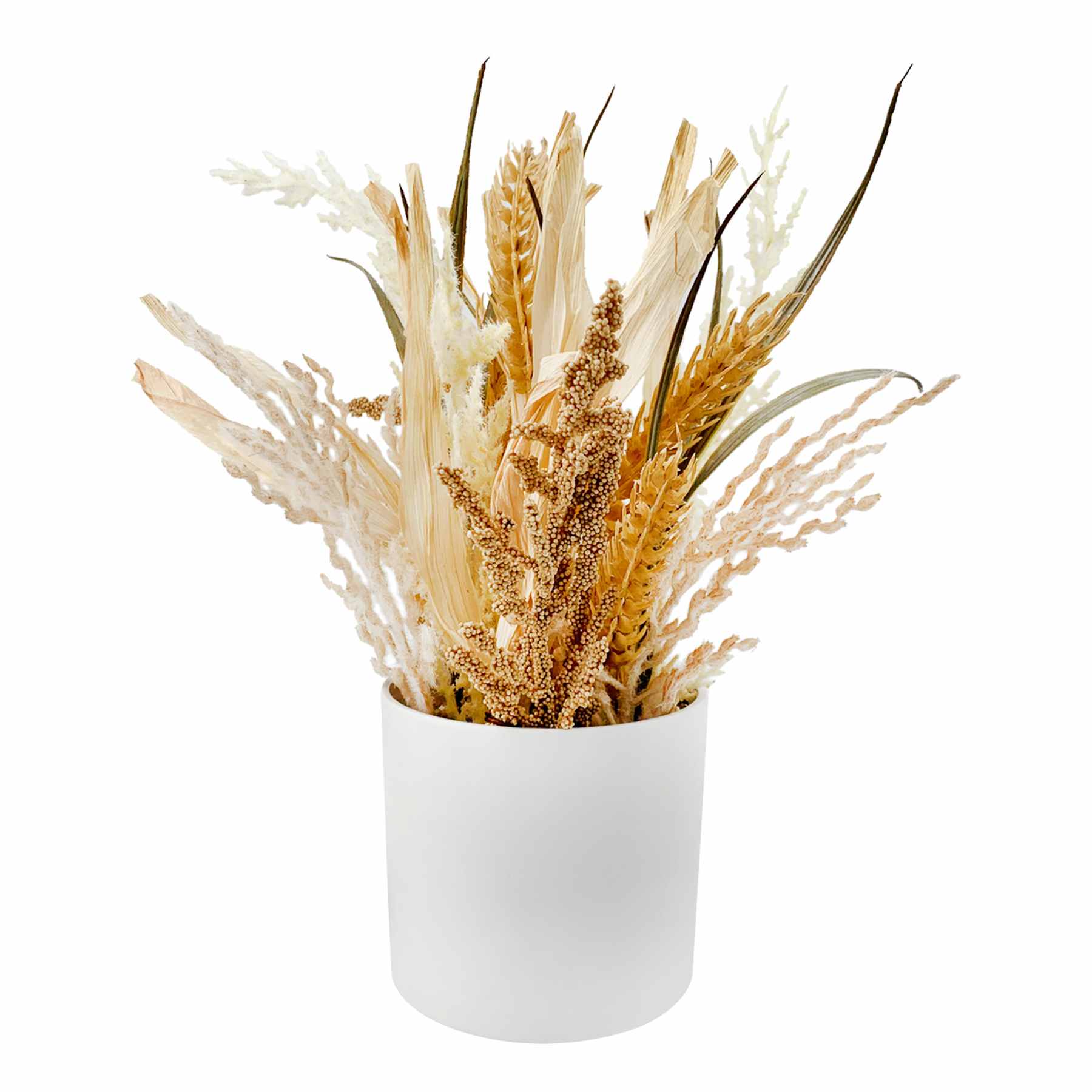 Mixed Wheat Arrangement in Melamine Pot, 10.5"
