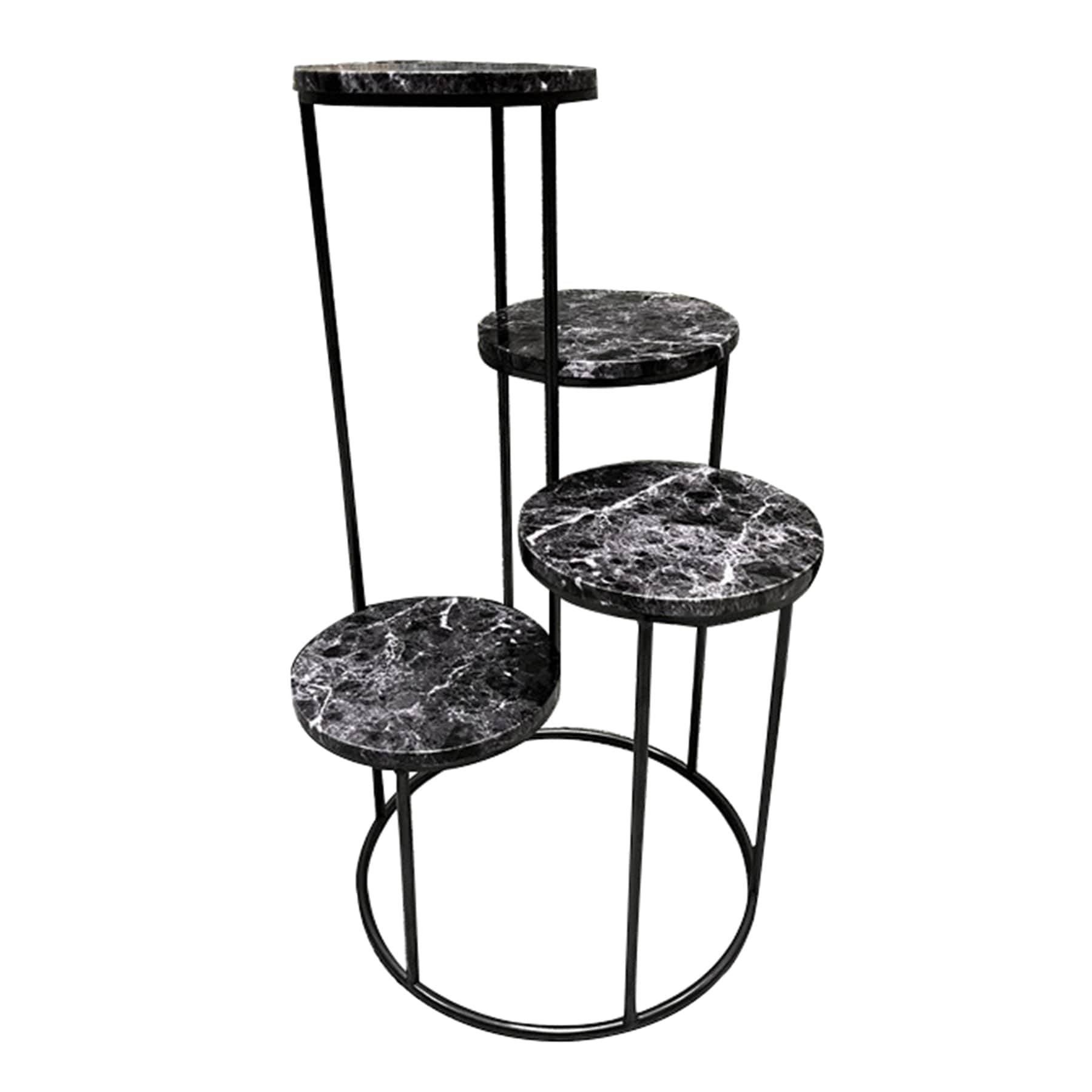 Black Metal Outdoor Plant Stand, Large