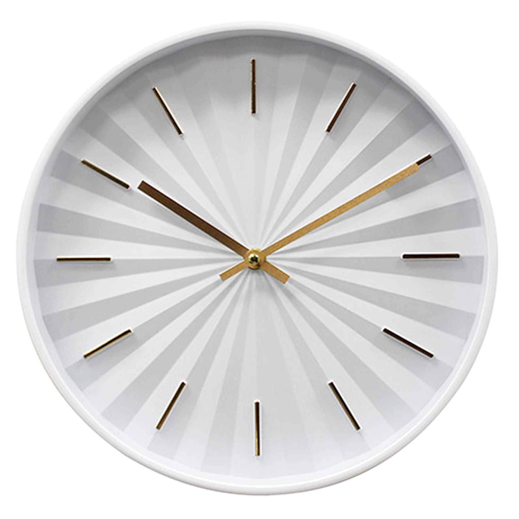 White & Gold Round Accent Wall Clock, 12"