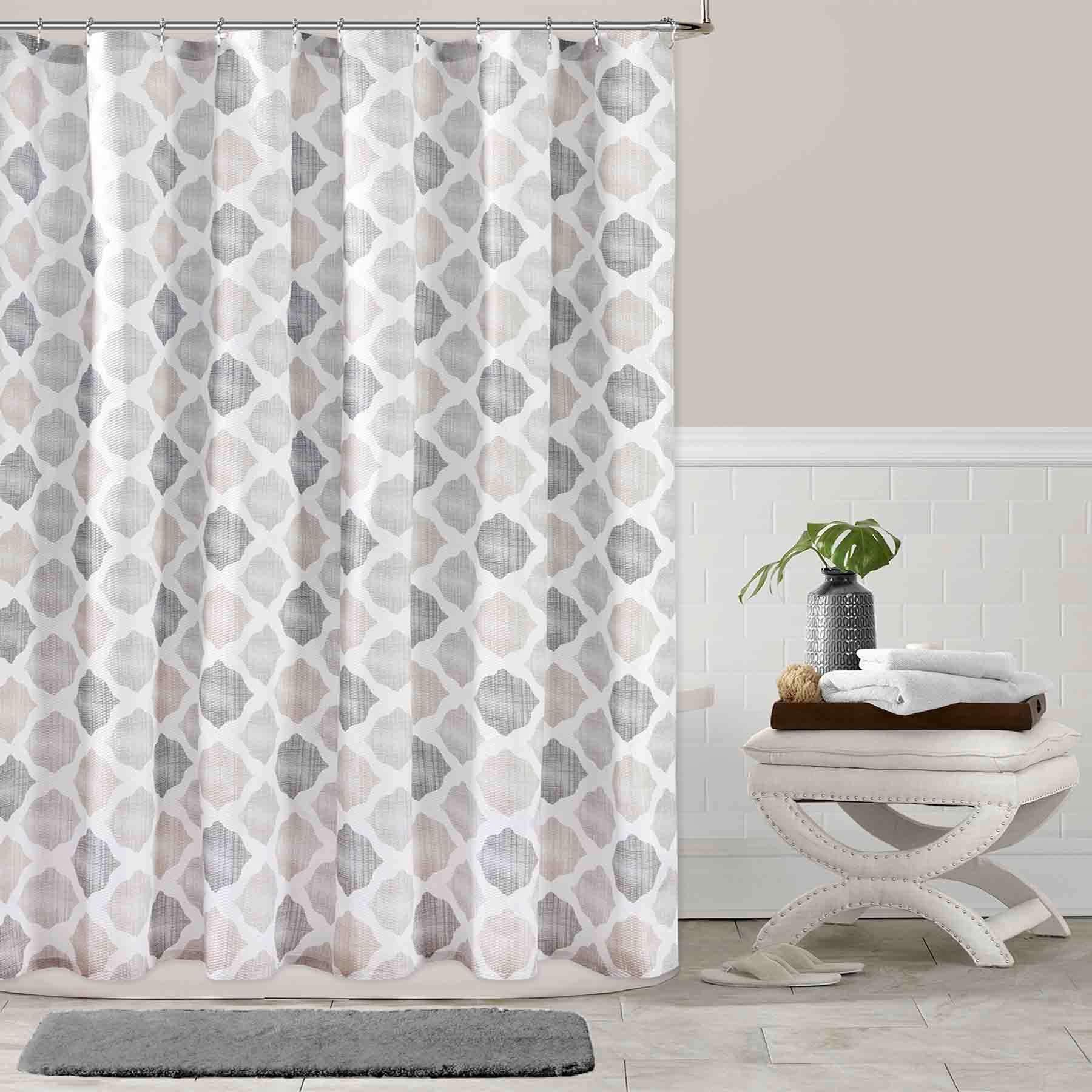 Natural Tile Toss Shower Curtain, 72"