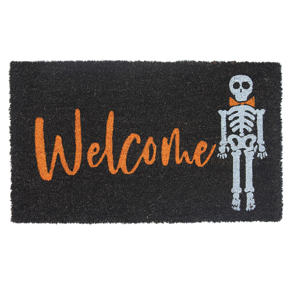 Happy Haunting Welcome Skeleton Printed Coir Mat, 18x30