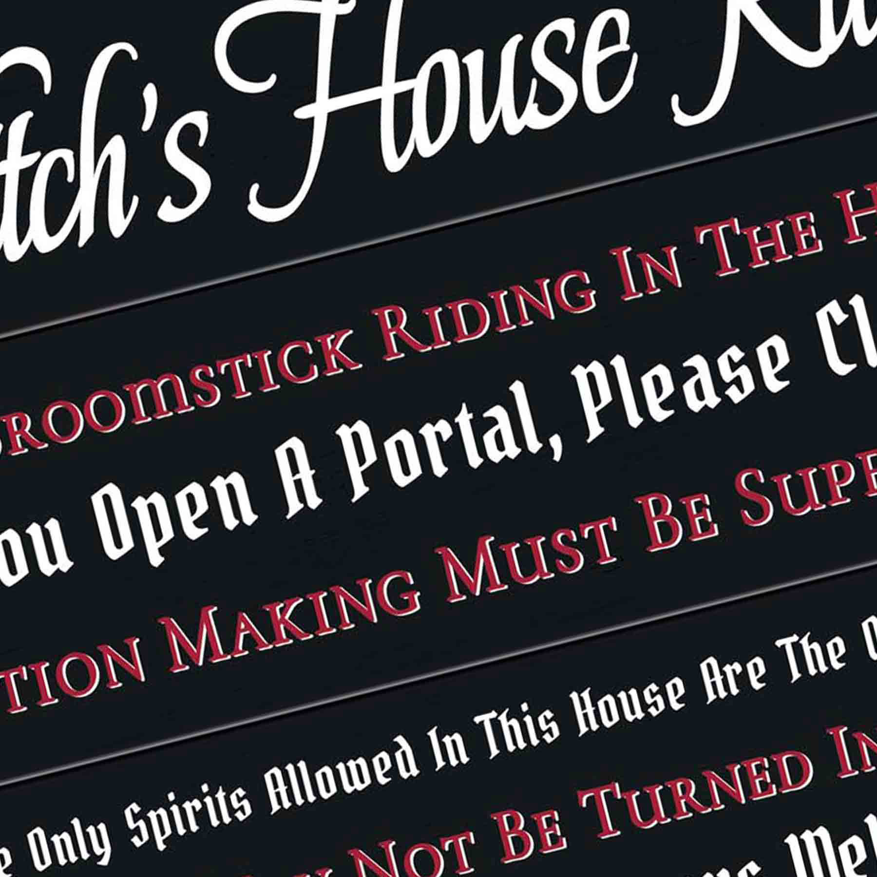 Spellbound Witch House Rules Halloween Wall Decor, 12x14