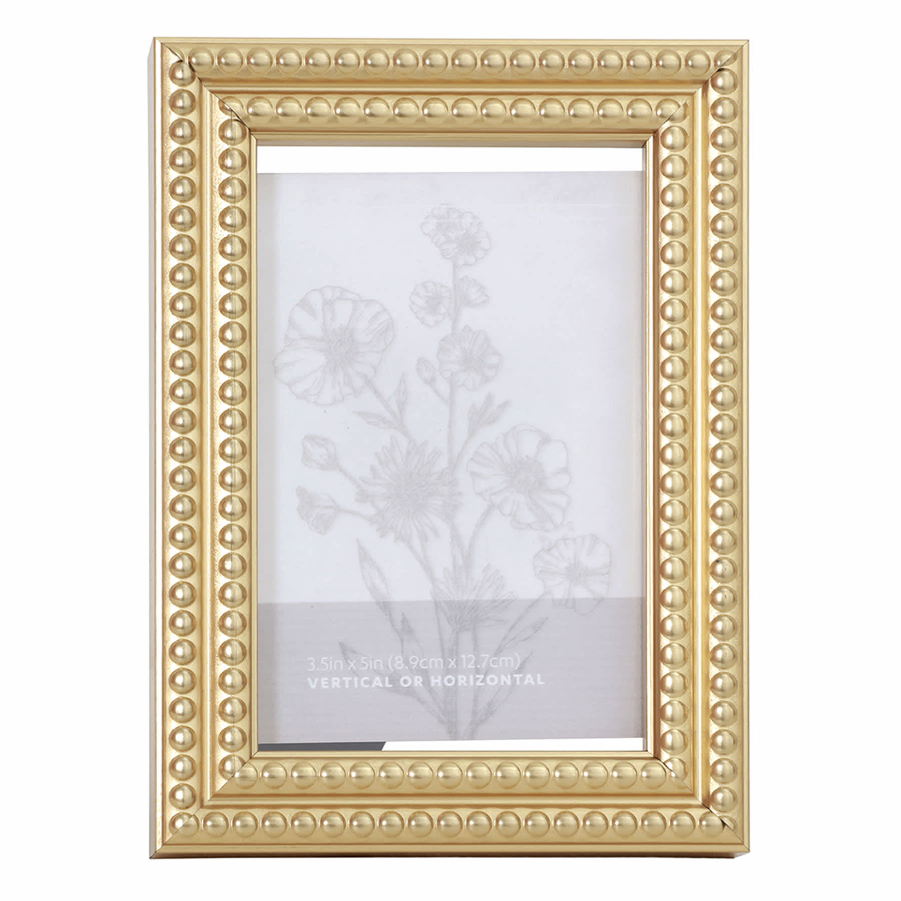 Gold Beaded Tabletop Float Picture Frame, 4x6