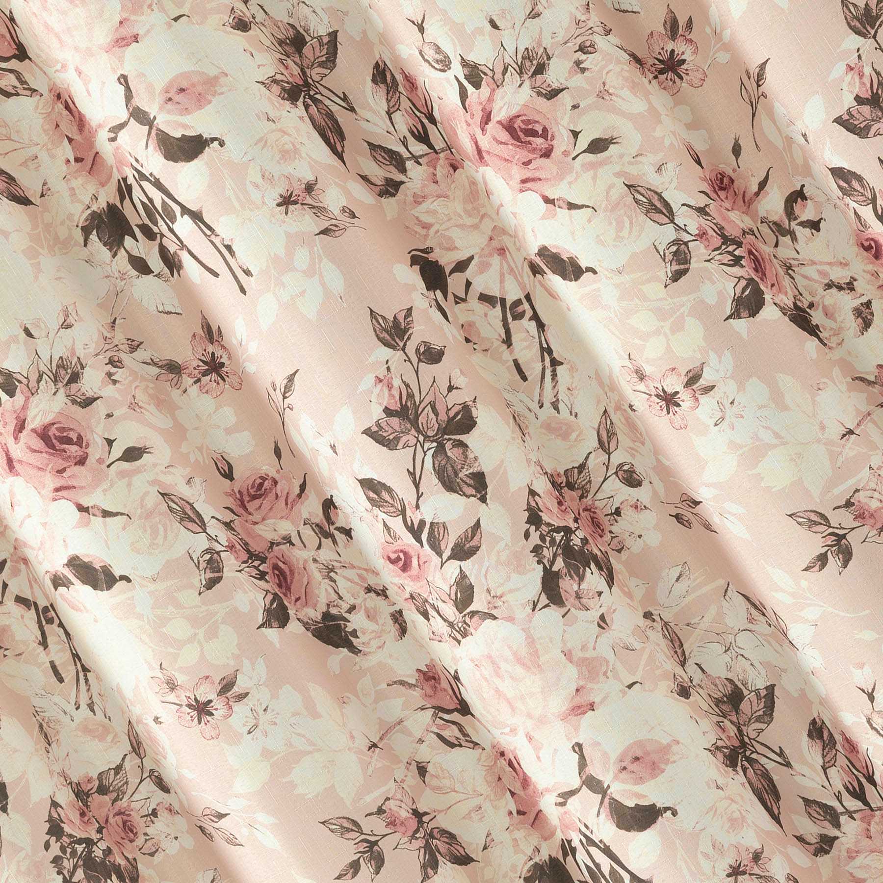 13-Piece Peach Blossom Flower Shower Curtain Set, 72"