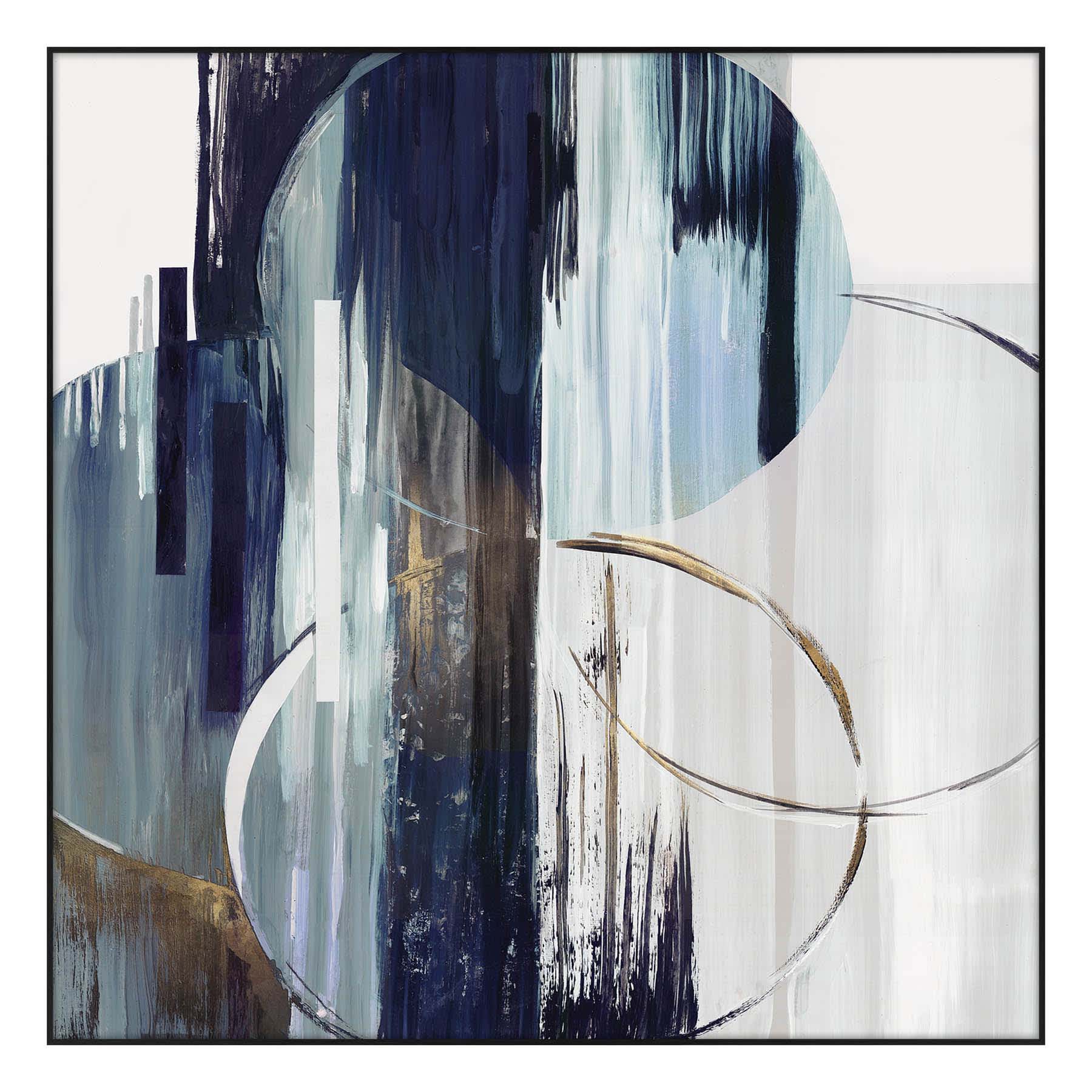 Glass Framed Abstract Print Wall Art, 31"