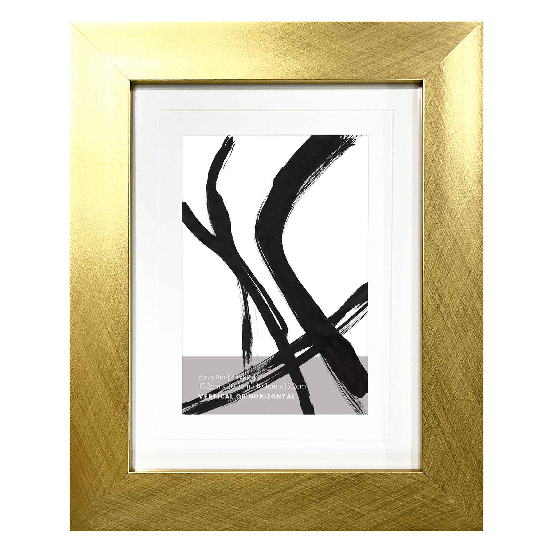 Gold Double Mat Wide Wall Frame, 6x8