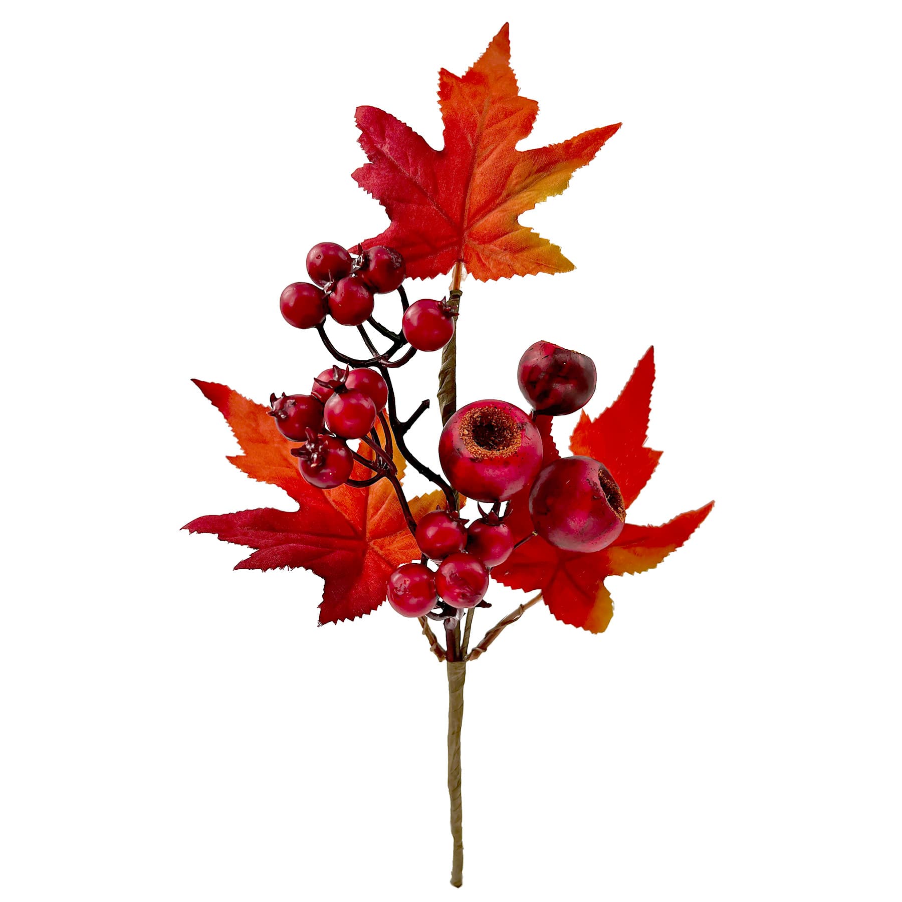 Red Berries & Leaves Pick, 12"
