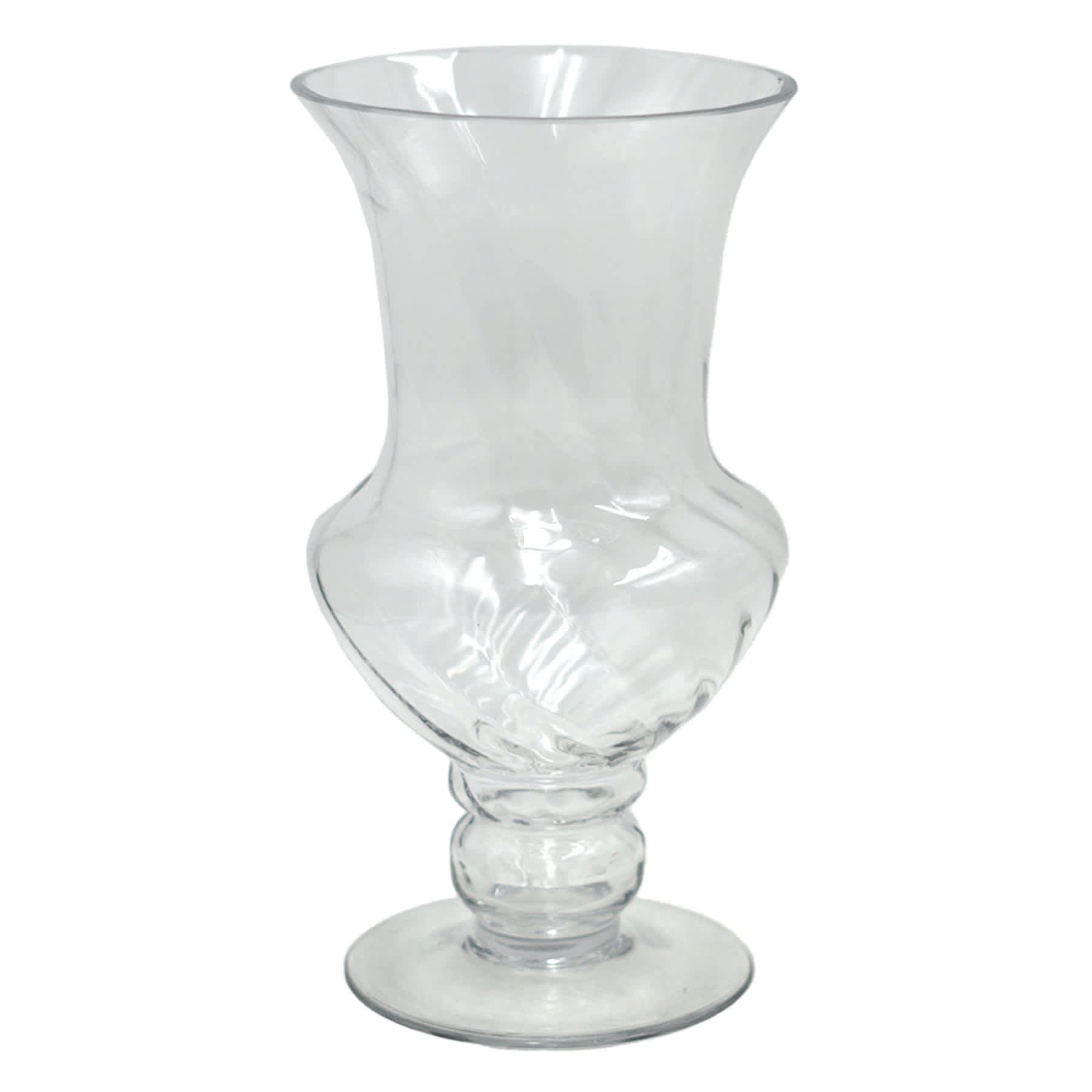 Clear Glass Trumpet Vase, 12"
