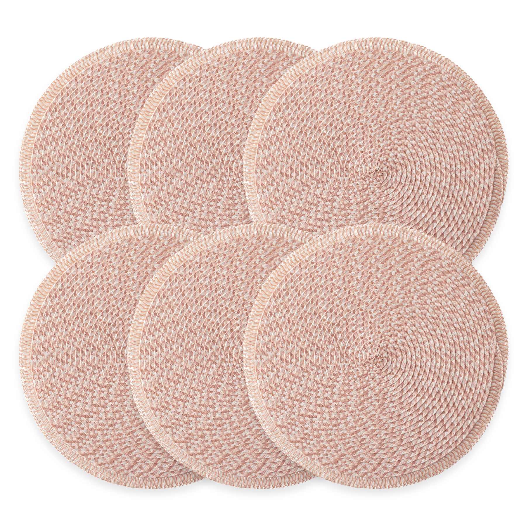 Set of 6 Pila Coral Round Placemats, 15"