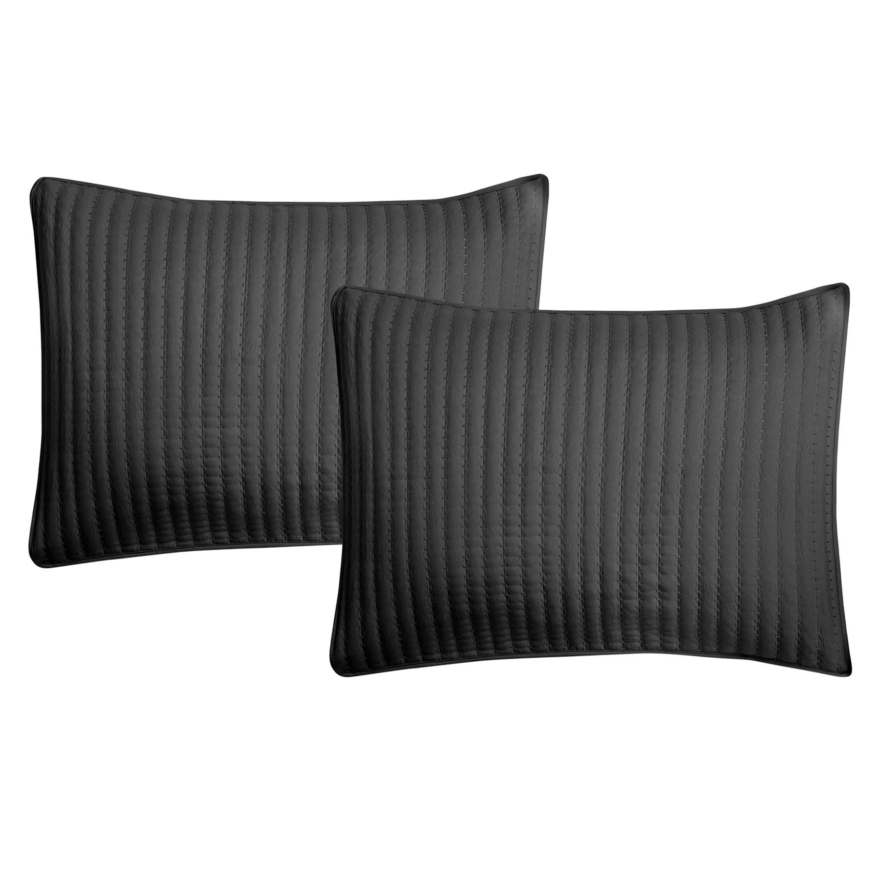Honeybloom 3-Piece Dark Grey Washed Microfiber Quilt Set, King