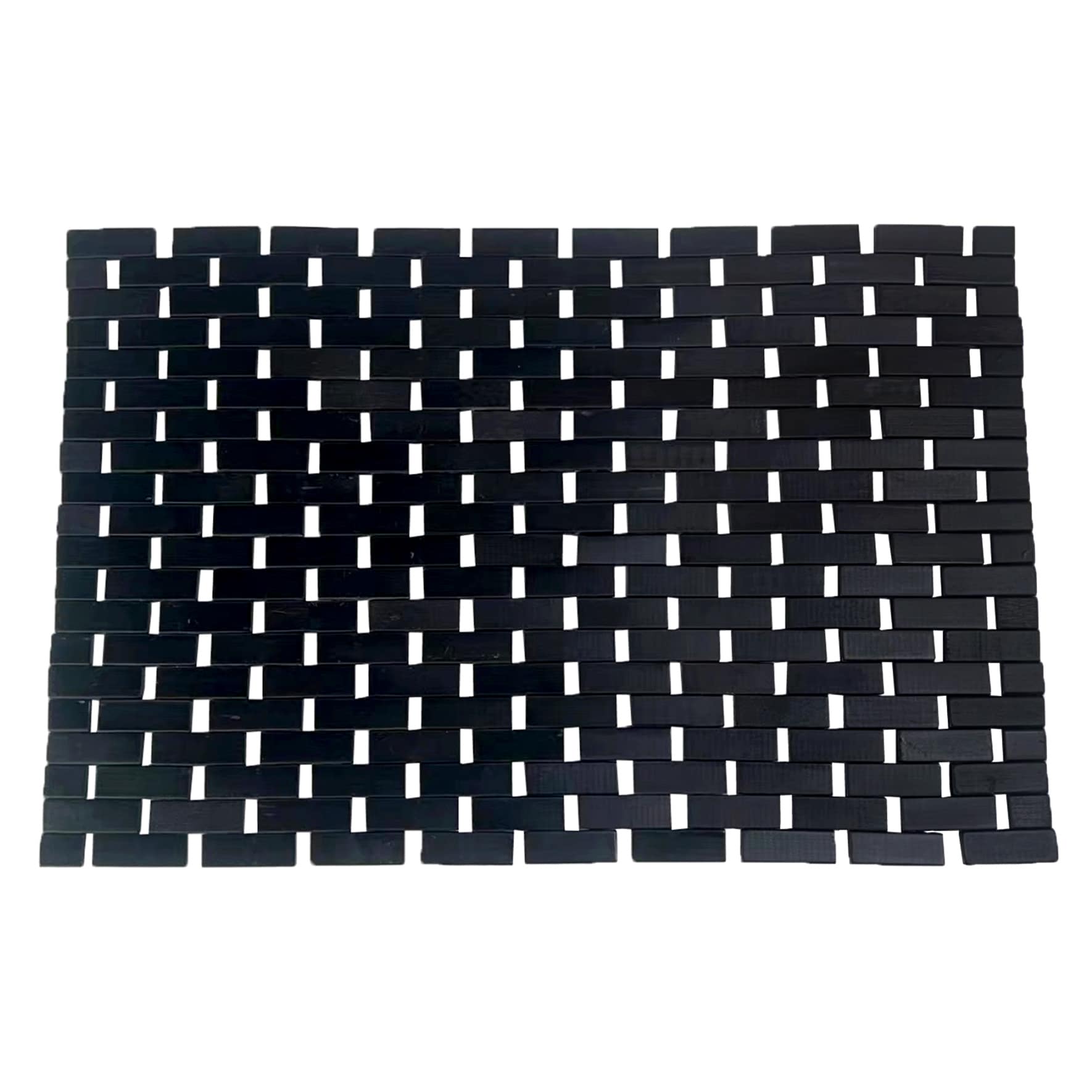 Black Bamboo Bath Mat