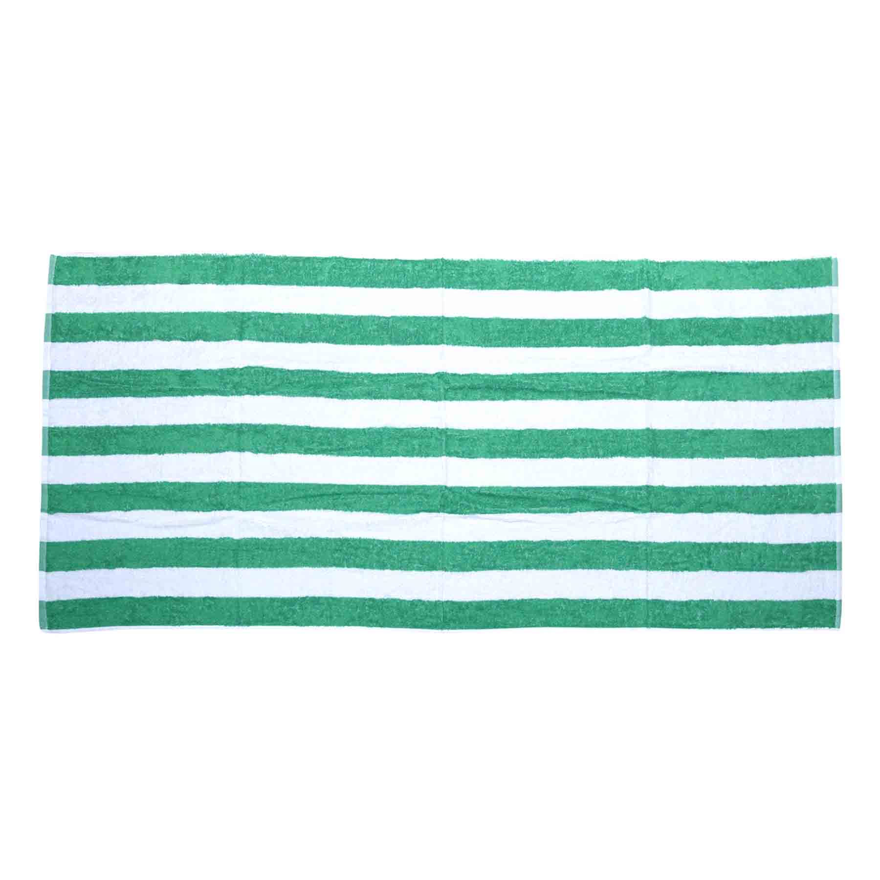 2-Pack Cabana Blue & Green Stripe Beach Towels, 28x58