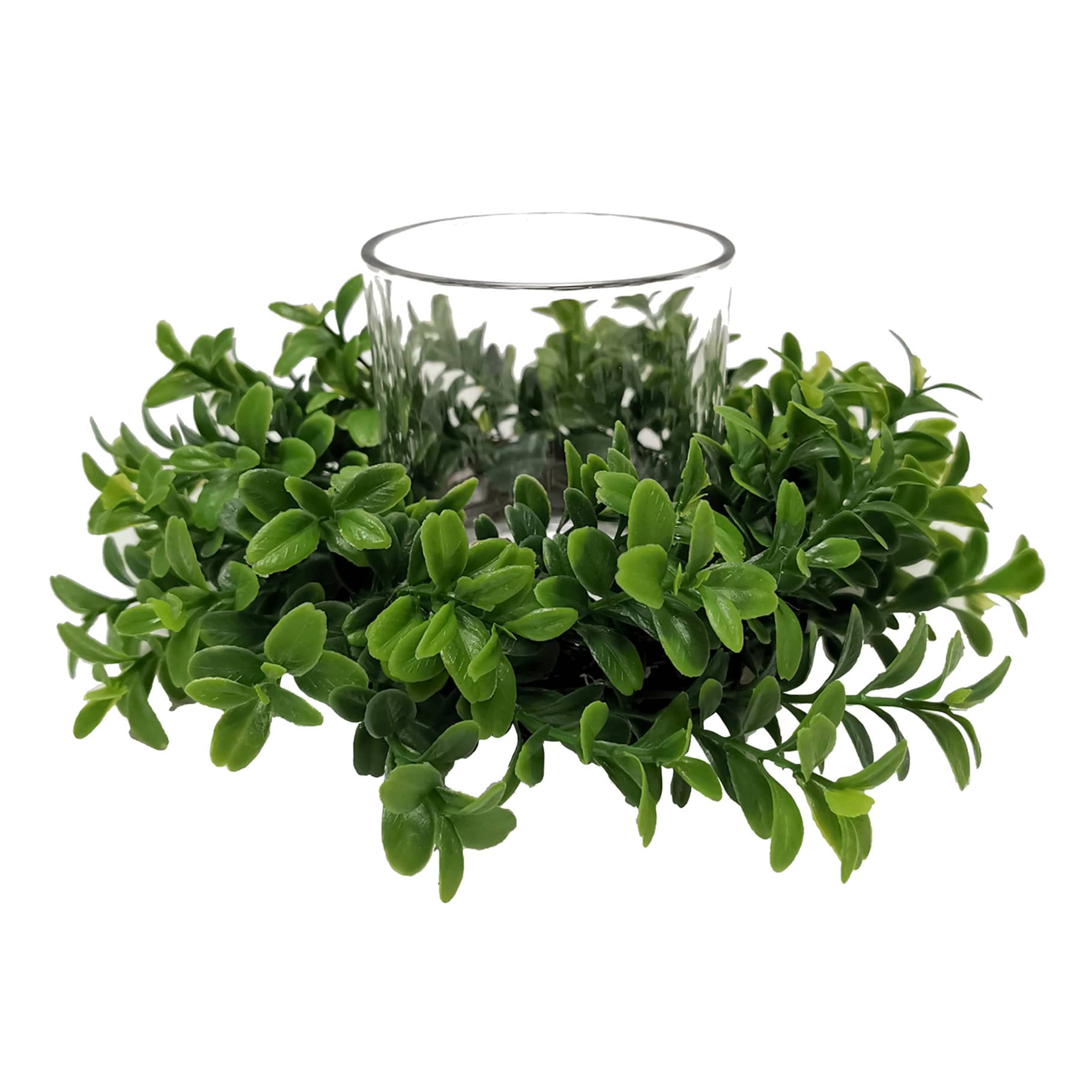 Boxwood Plant Candle Ring, 7"