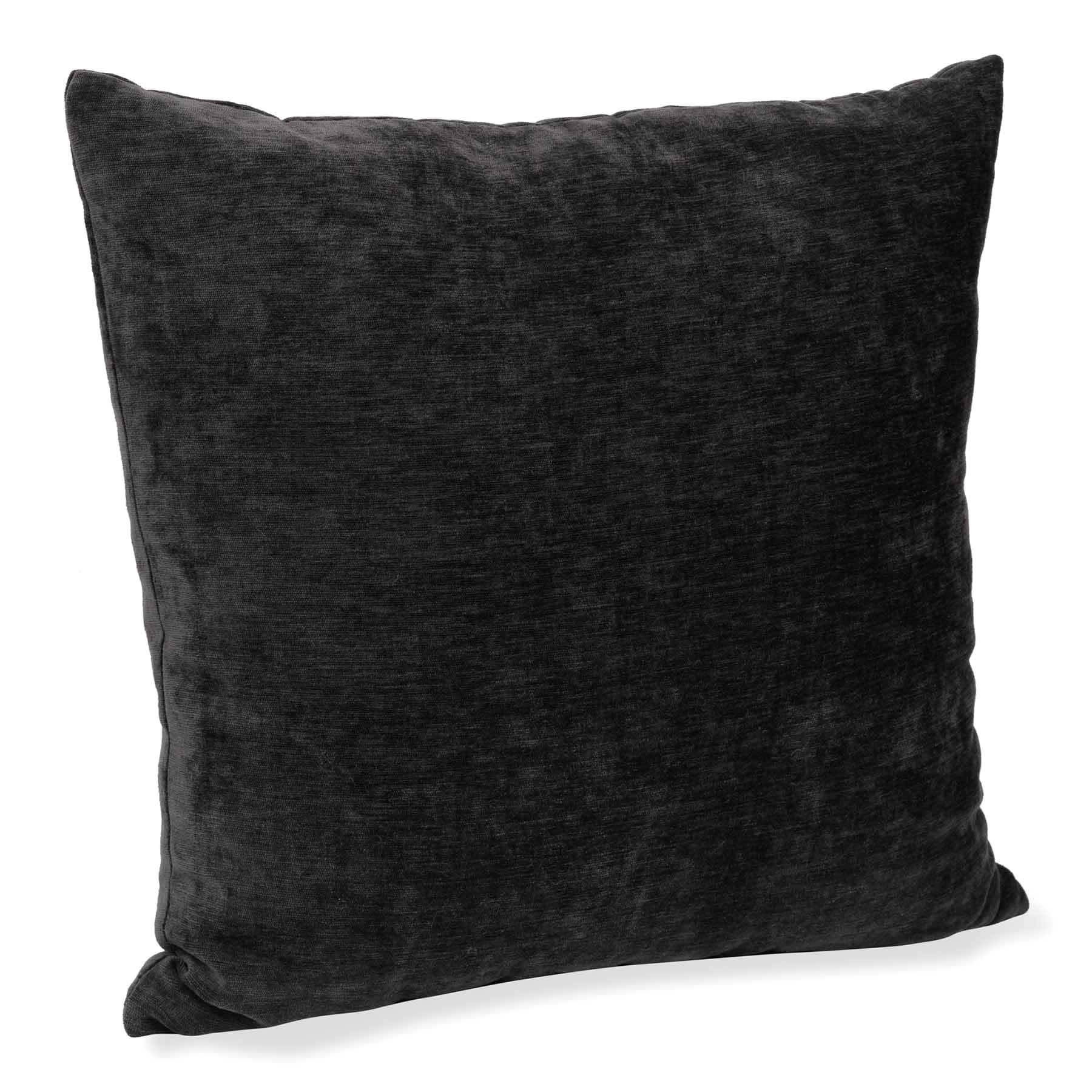 Reese Black Chenille Throw Pillow, 24"