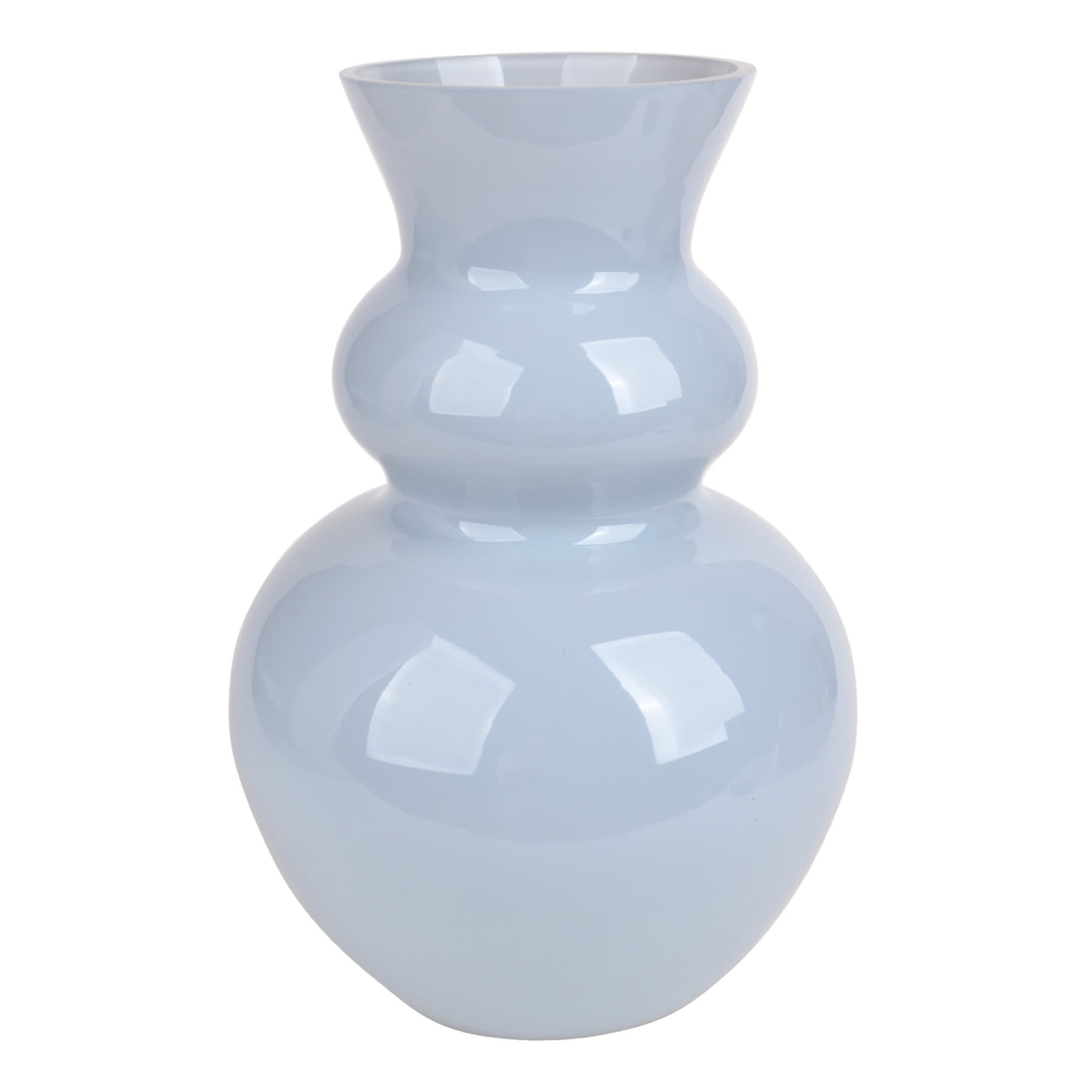 Providence Blue Glass Bubble Vase, 12"