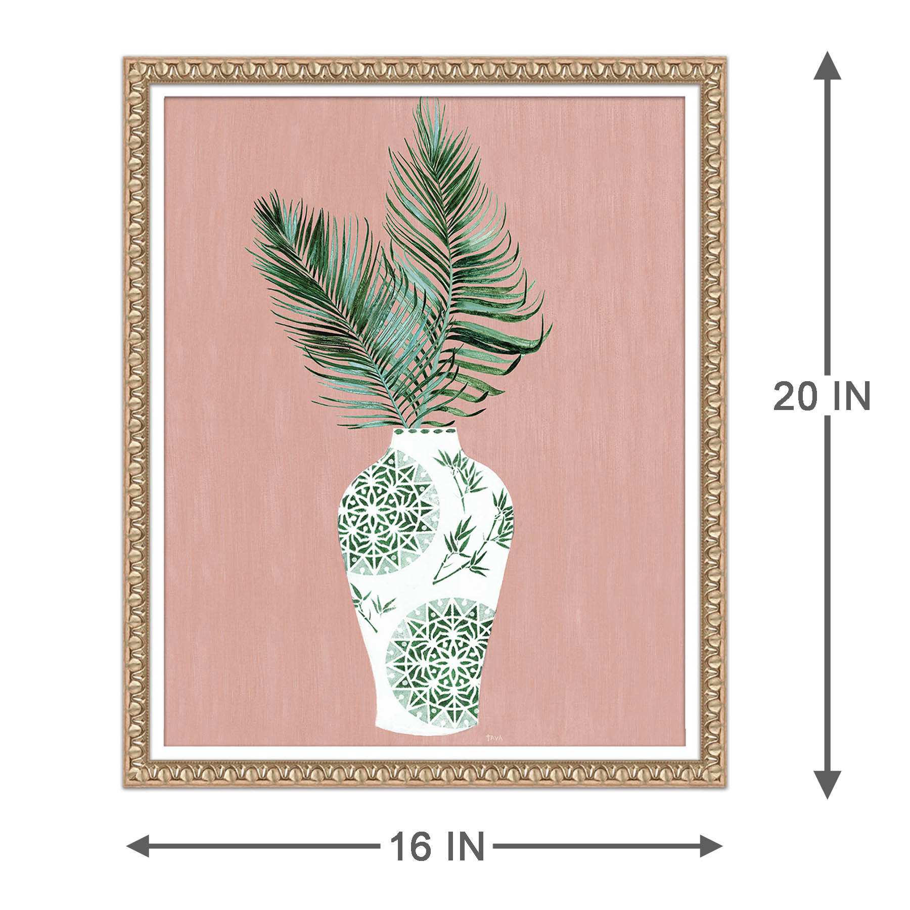 Providence Glass Framed Floral Print Wall Art, 16x20